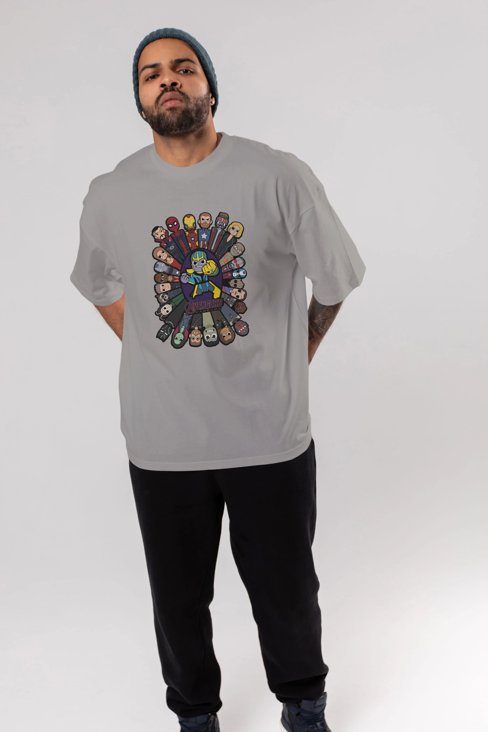 The Avengers (2) Ön Baskılı Oversize t-shirt Erkek Kadın Unisex %100 Pamuk Bisiklet Yaka tişort