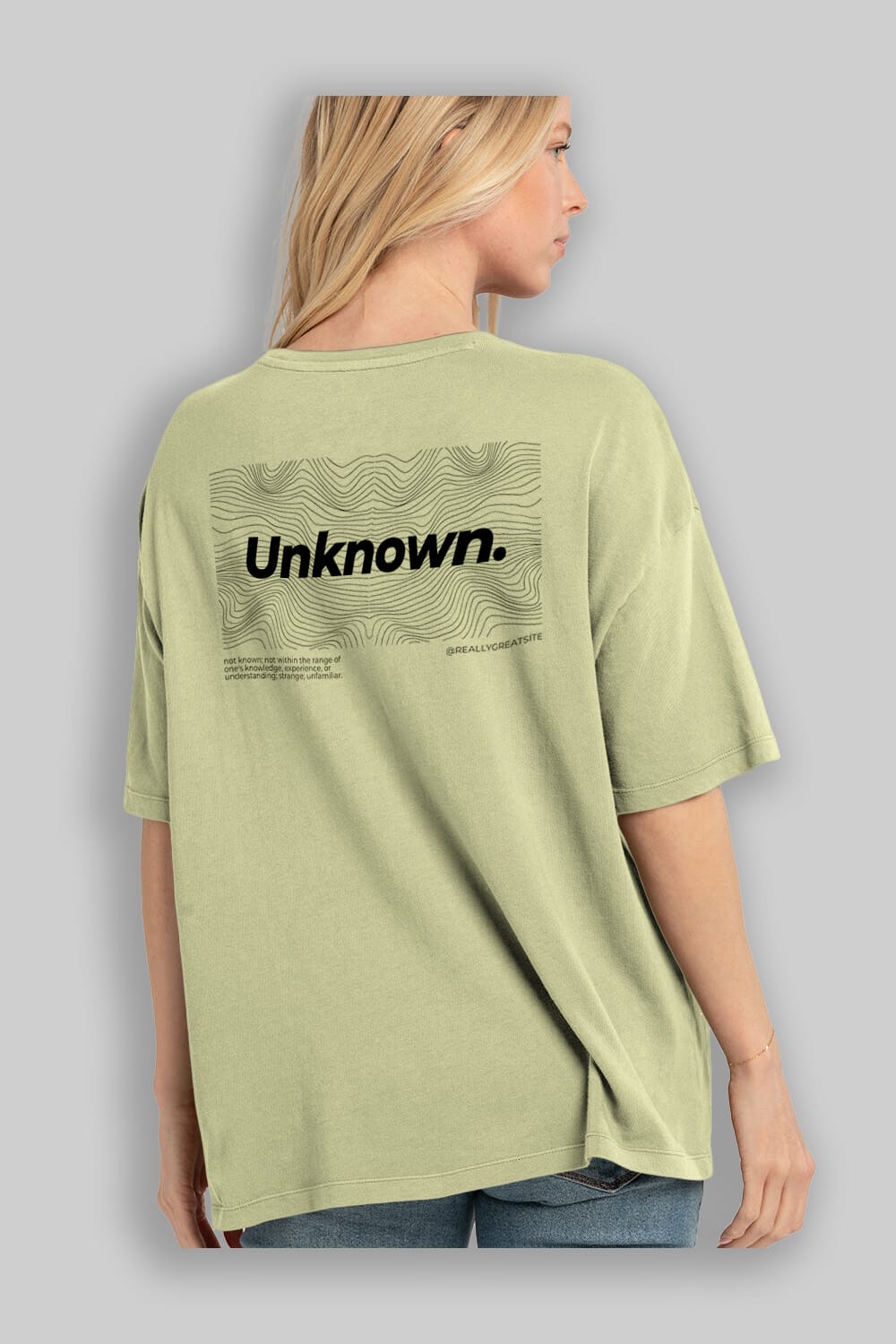 Unknown Yazılı Arka Baskılı Oversize t-shirt Erkek Kadın Unisex