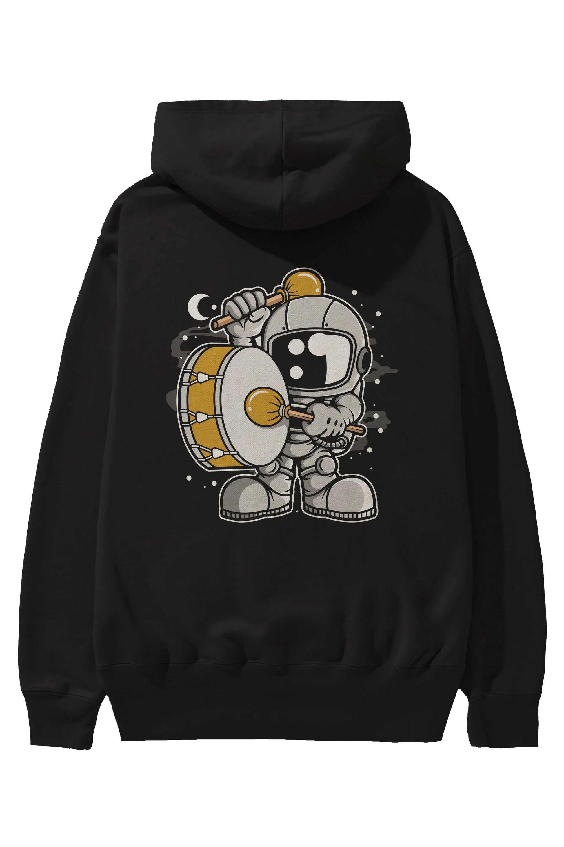 Astronaut Marching Band Arka Baskılı Hoodie Oversize Kapüşonlu Sweatshirt Erkek Kadın Unisex