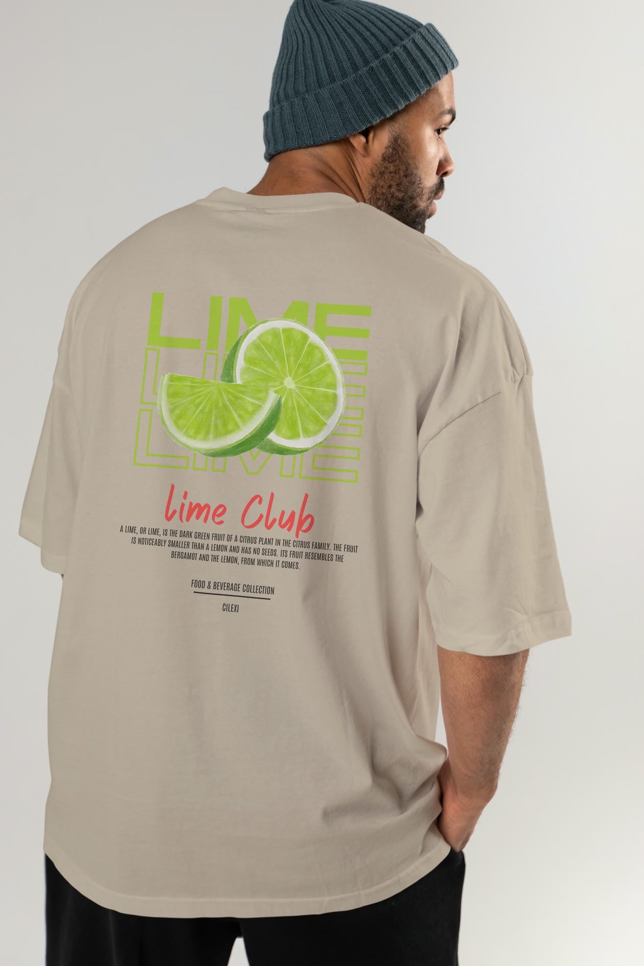 Lime Kokteyl Serisi Baskılı Oversize t-shirt Erkek Kadın Unisex %100 Pamuk Bisiklet Yaka tişort