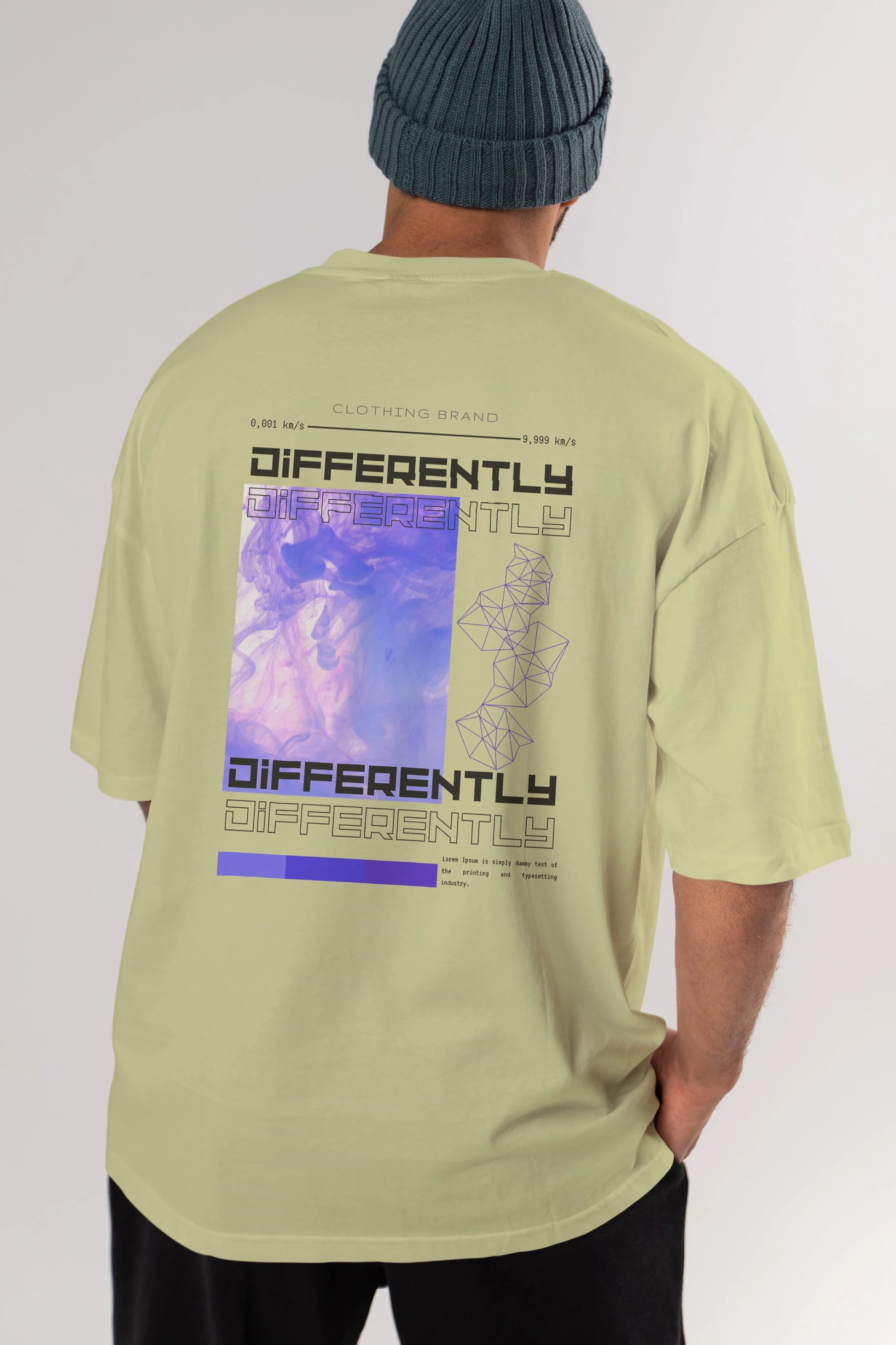 Differently Yazılı Arka Baskılı Oversize t-shirt Erkek Kadın Unisex