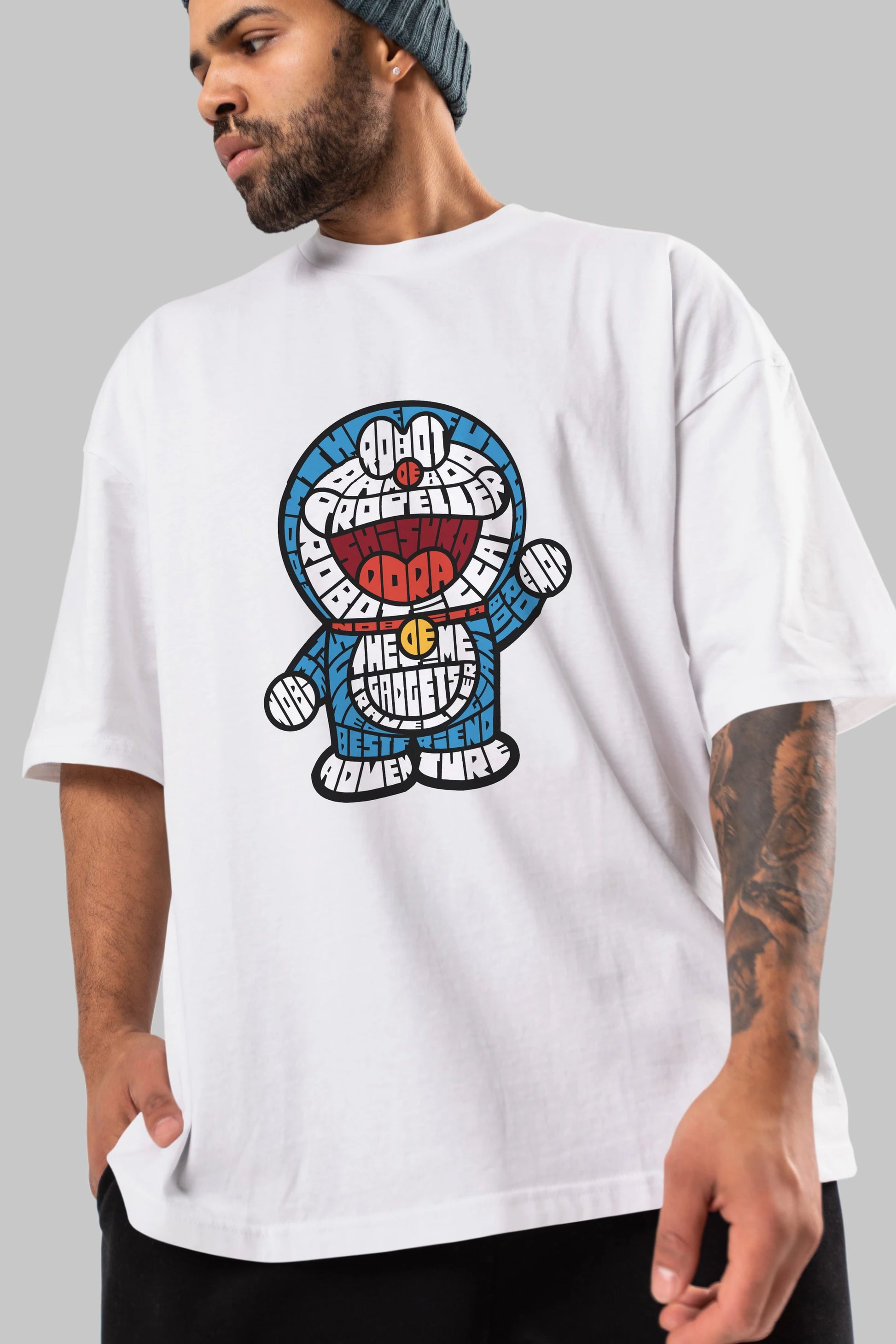 Robotic cat Ön Baskılı Oversize t-shirt %100 pamuk Erkek Kadın Unisex