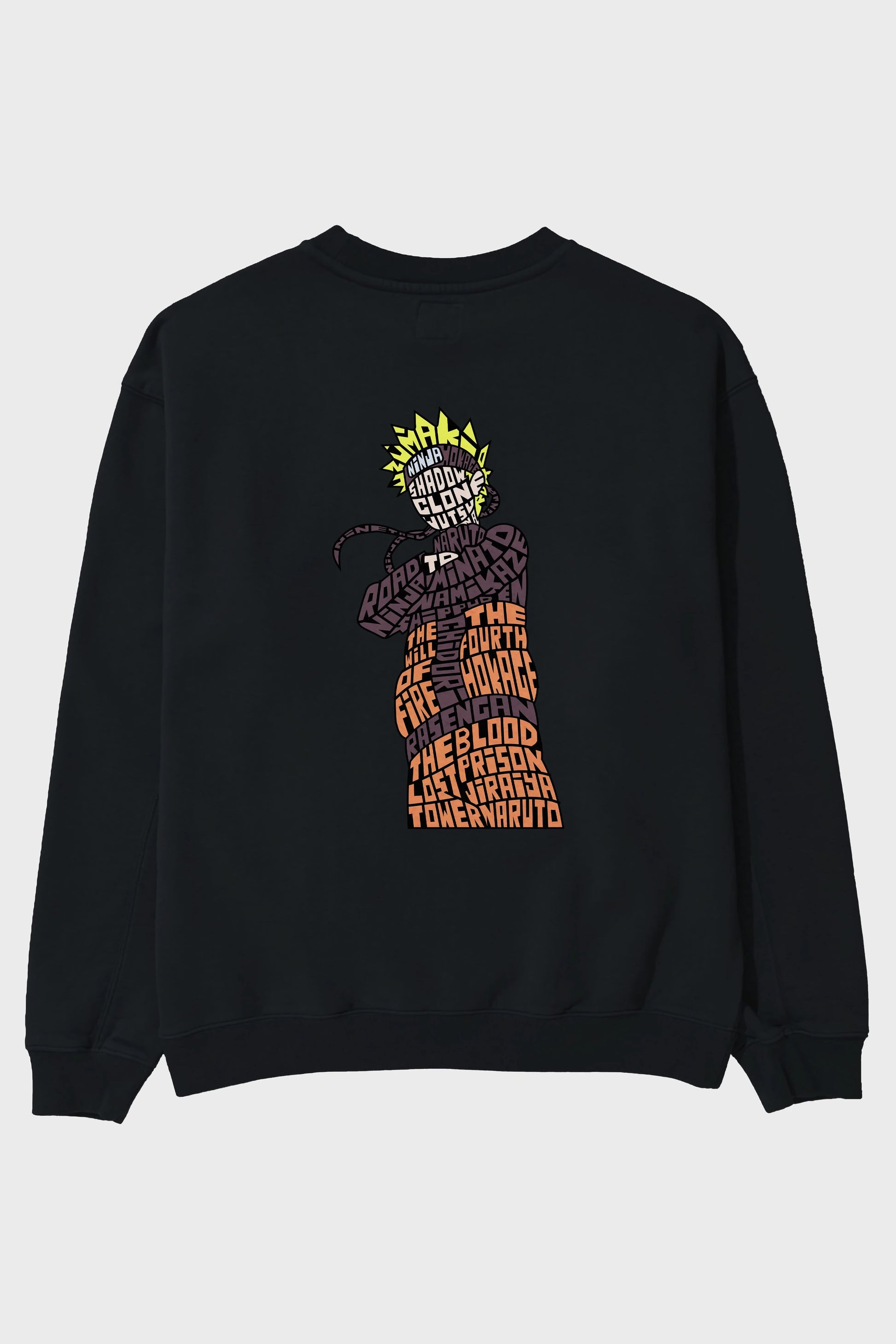 Rasengan Arka Baskılı Oversize Sweatshirt Erkek Kadın Unisex