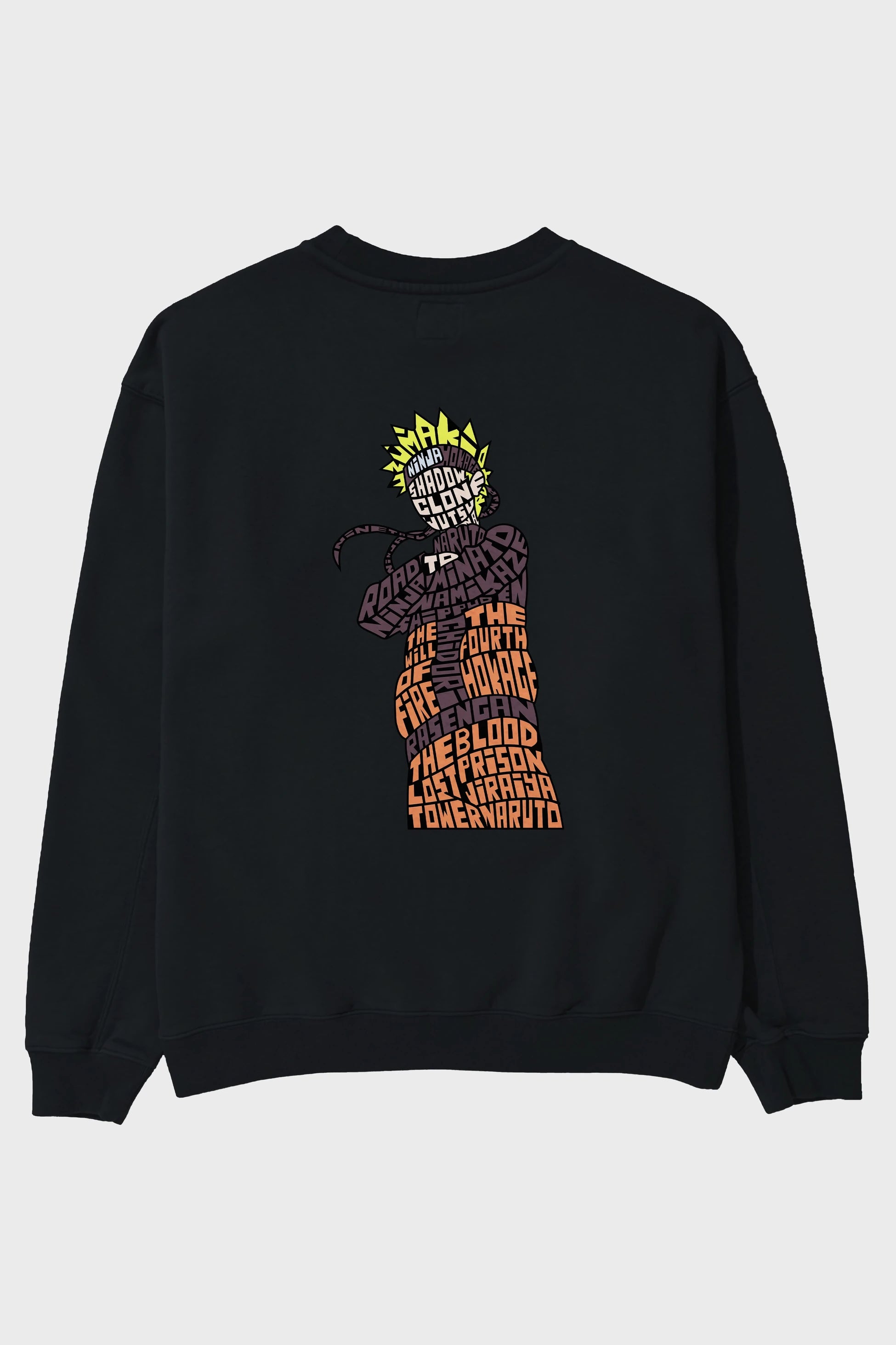 Rasengan Arka Baskılı Oversize Sweatshirt Erkek Kadın Unisex