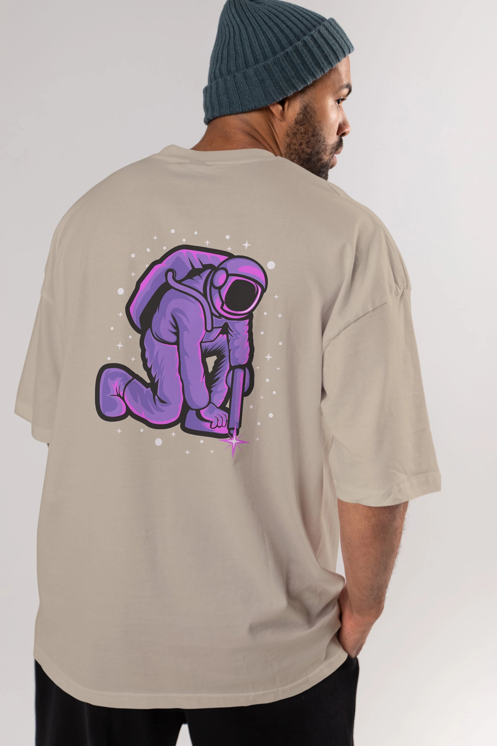 Welding in Space Arka Baskılı Oversize t-shirt Erkek Kadın Unisex