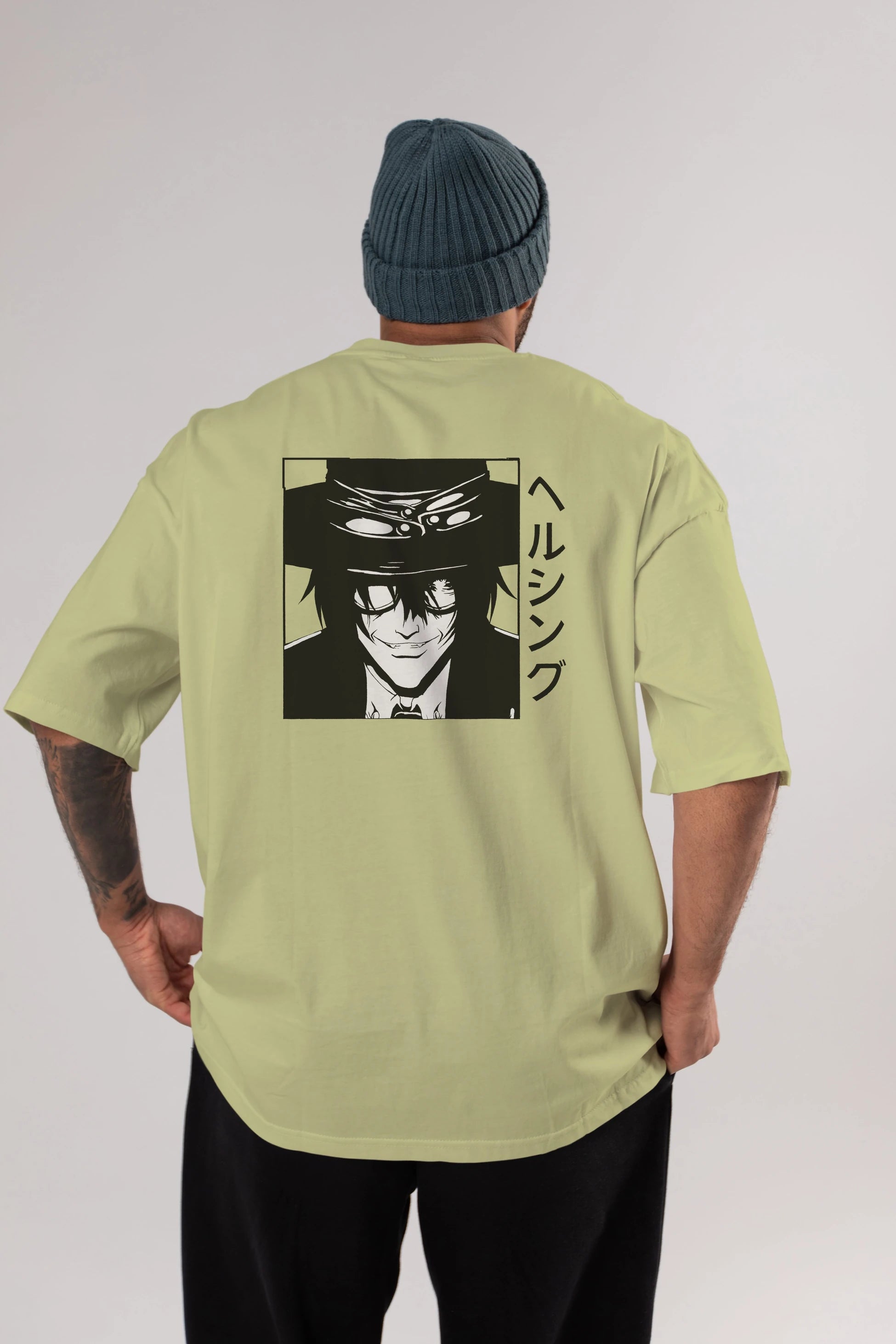 Alucard 1 Anime Arka Baskılı Oversize t-shirt Erkek Kadın Unisex