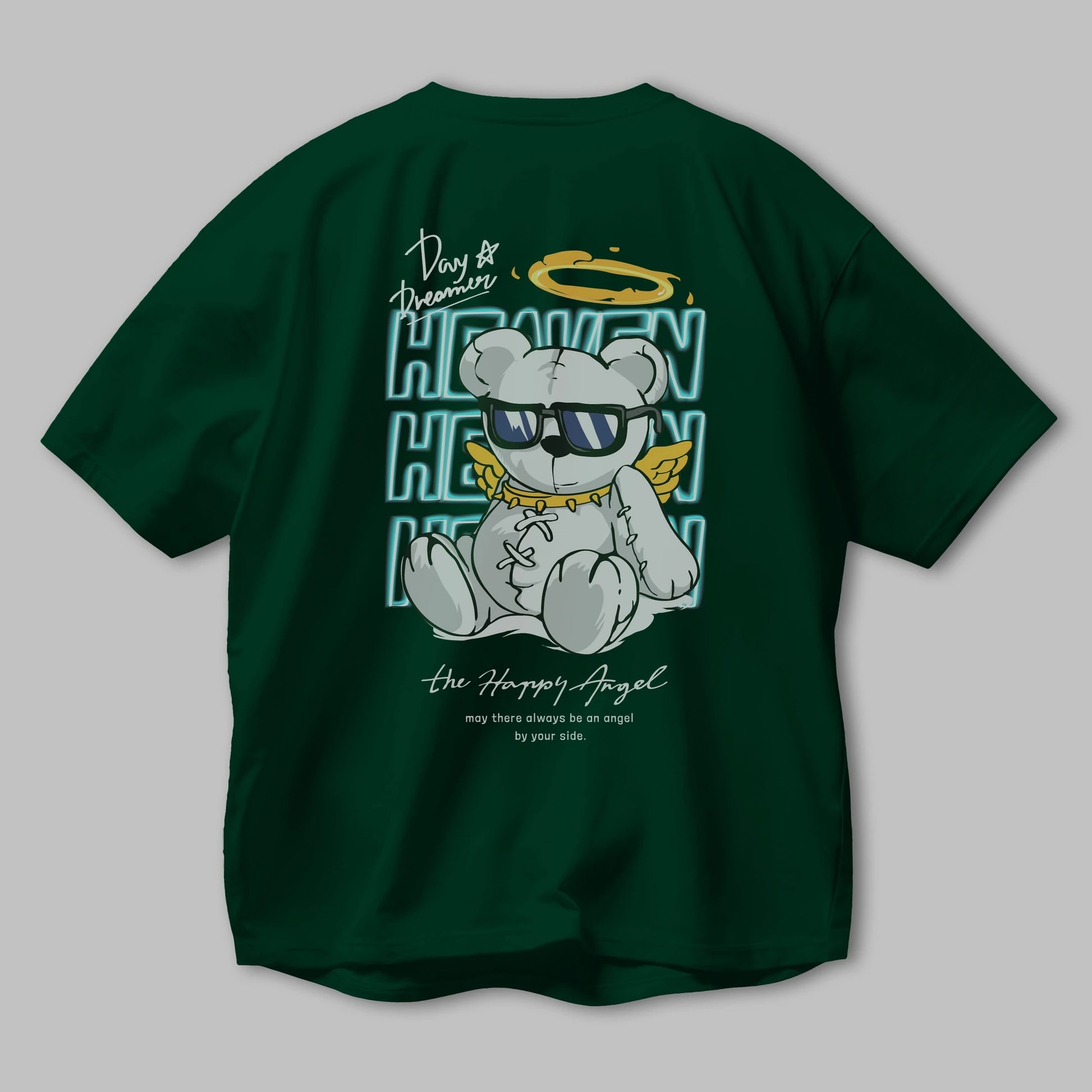 Heaven Bear Arka Baskılı Oversize t-shirt Erkek Kadın Unisex