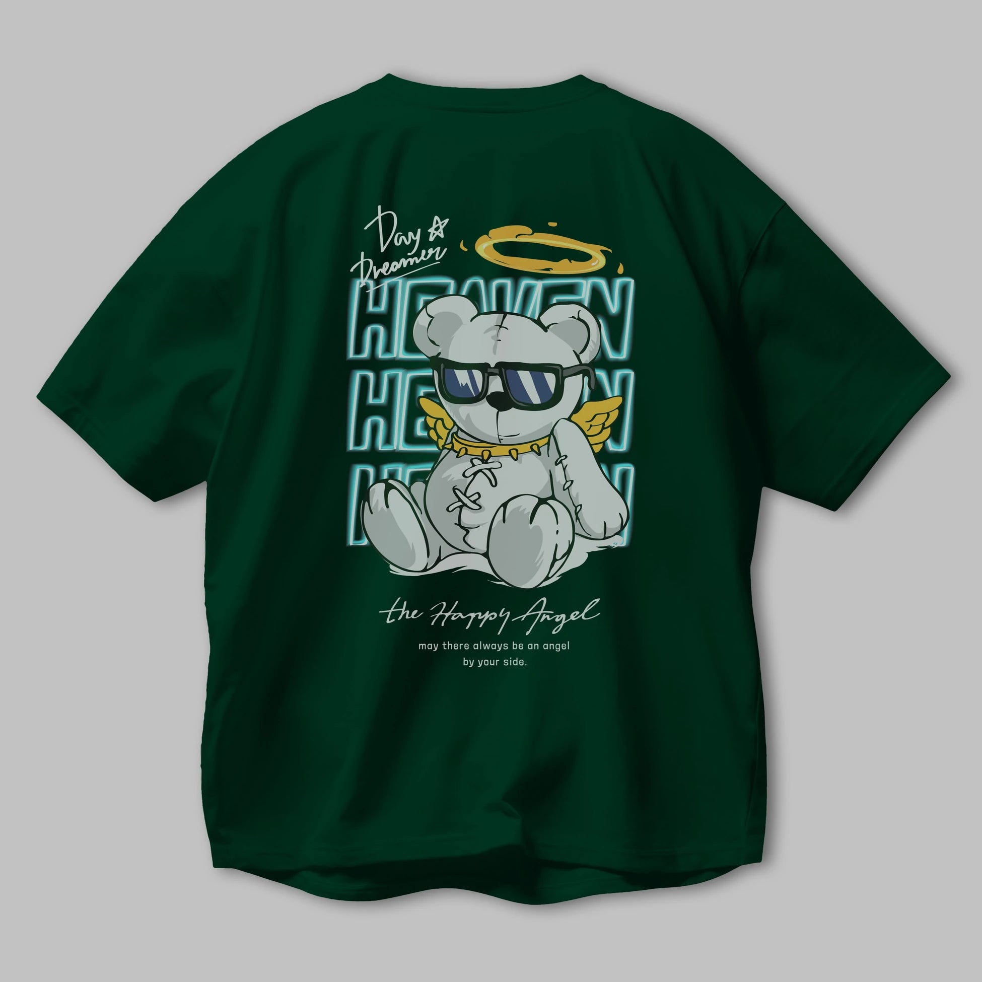 Heaven Bear Arka Baskılı Oversize t-shirt Erkek Kadın Unisex