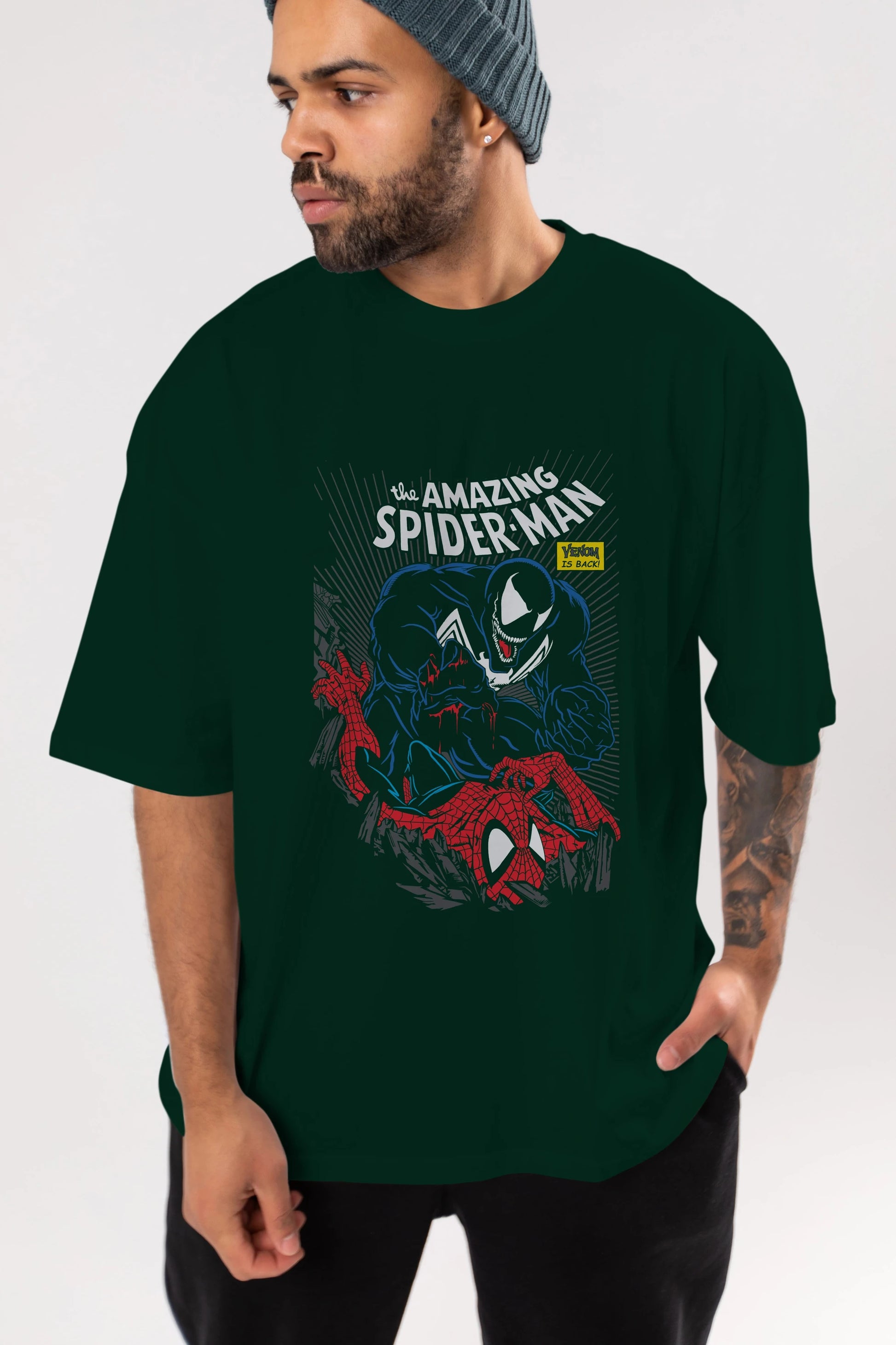 Venom (19) Ön Baskılı Oversize t-shirt Erkek Kadın Unisex %100 Pamuk Bisiklet Yaka tişort
