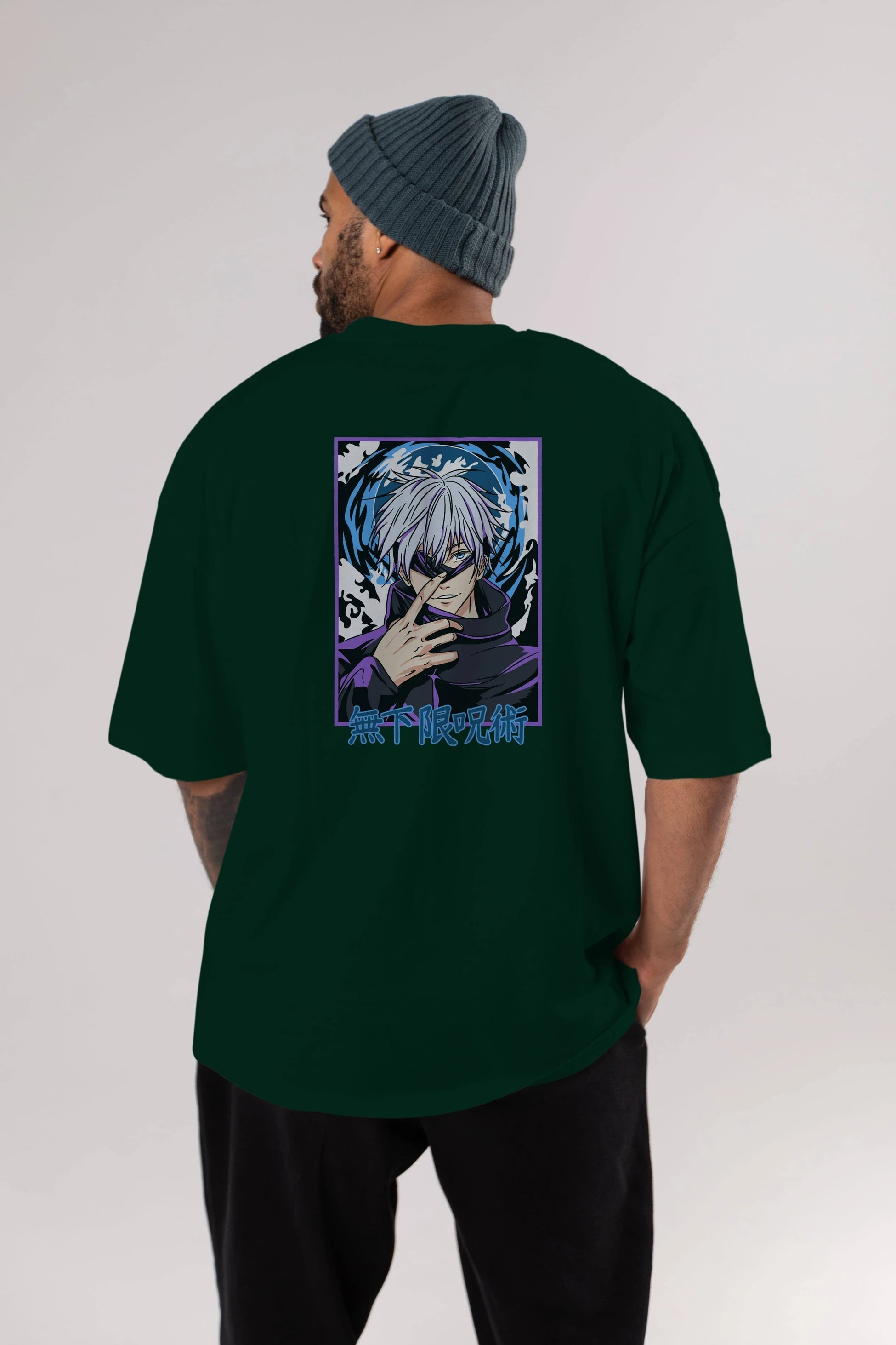 SATORU GOJO 3 Anime Arka Baskılı Oversize t-shirt Erkek Kadın Unisex