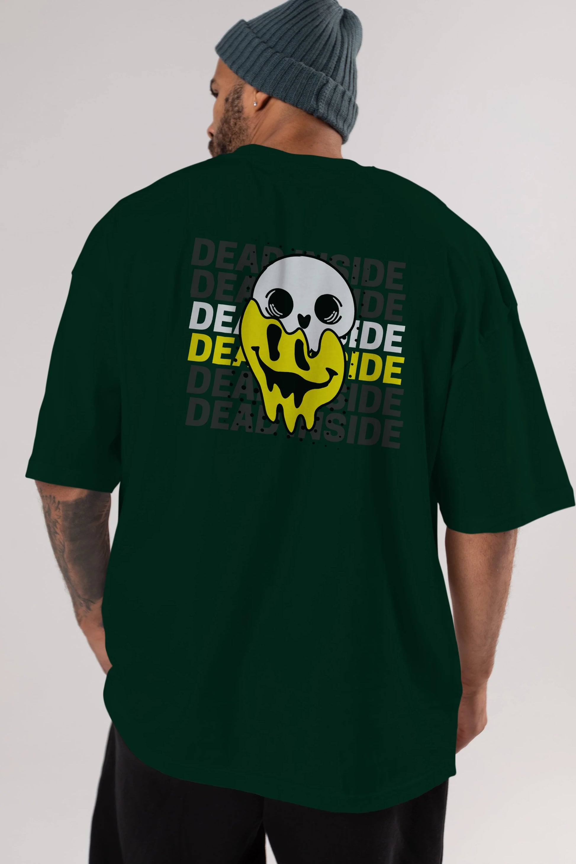 Dead Inside Yazılı Arka Baskılı Oversize t-shirt Erkek Kadın Unisex