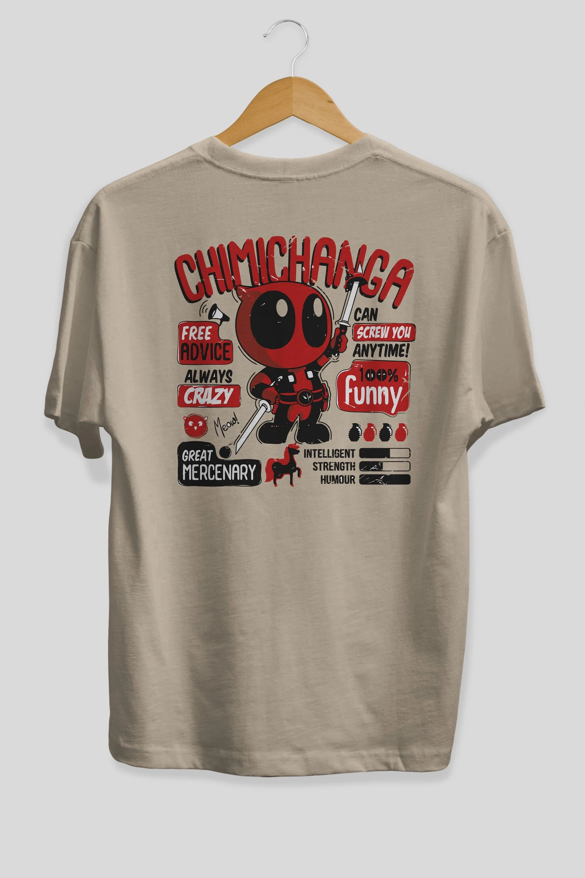 Deadpool (9) Arka Baskılı Oversize t-shirt Erkek Kadın Unisex %100 Pamuk Bisiklet Yaka tişort