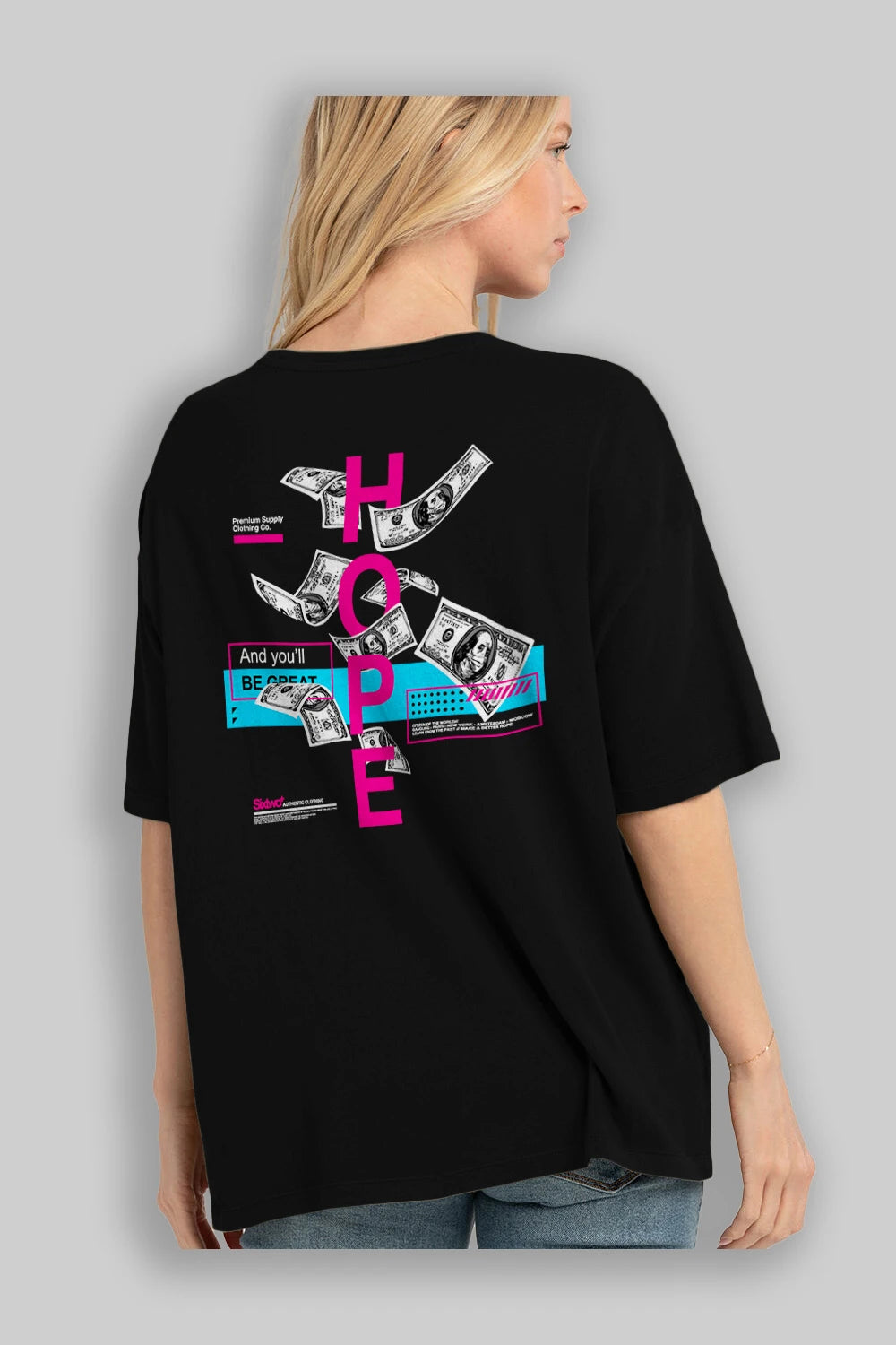 Hope Arka Baskılı Oversize t-shirt Erkek Kadın Unisex