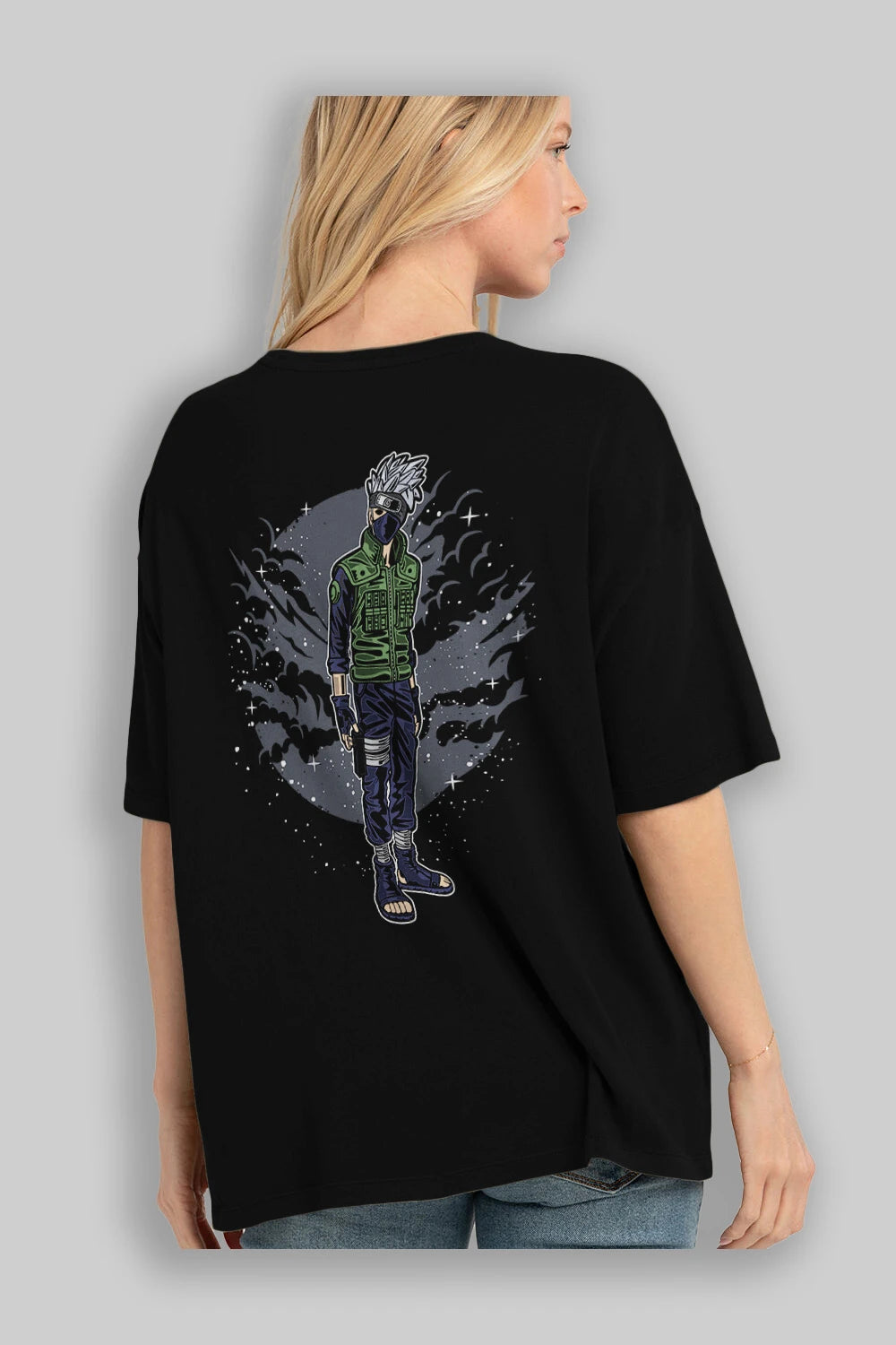 SHINOBI Arka Baskılı Oversize t-shirt Erkek Kadın Unisex %100 Pamuk