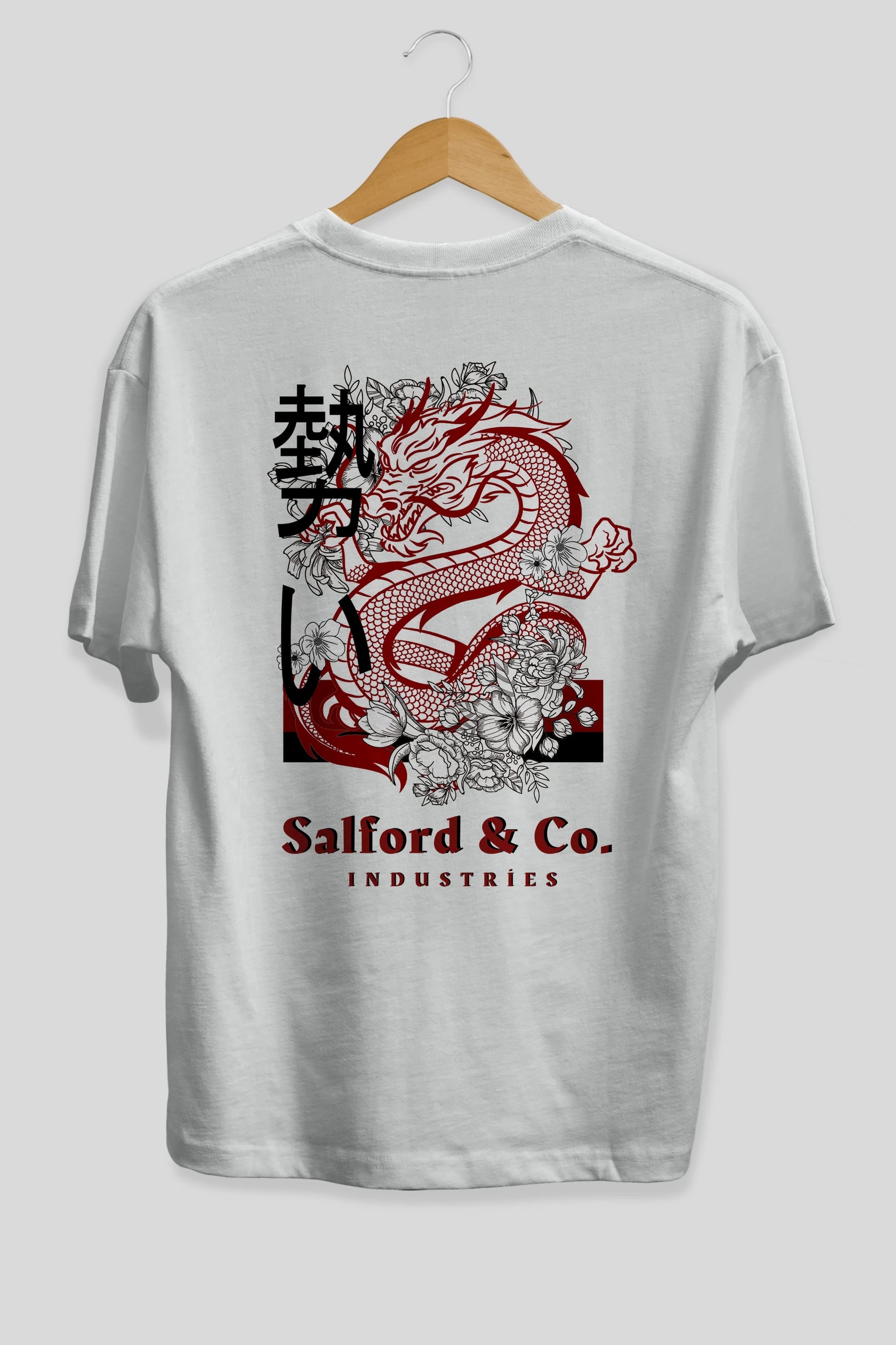 Dragon Arka Baskılı Oversize t-shirt Erkek Kadın Unisex
