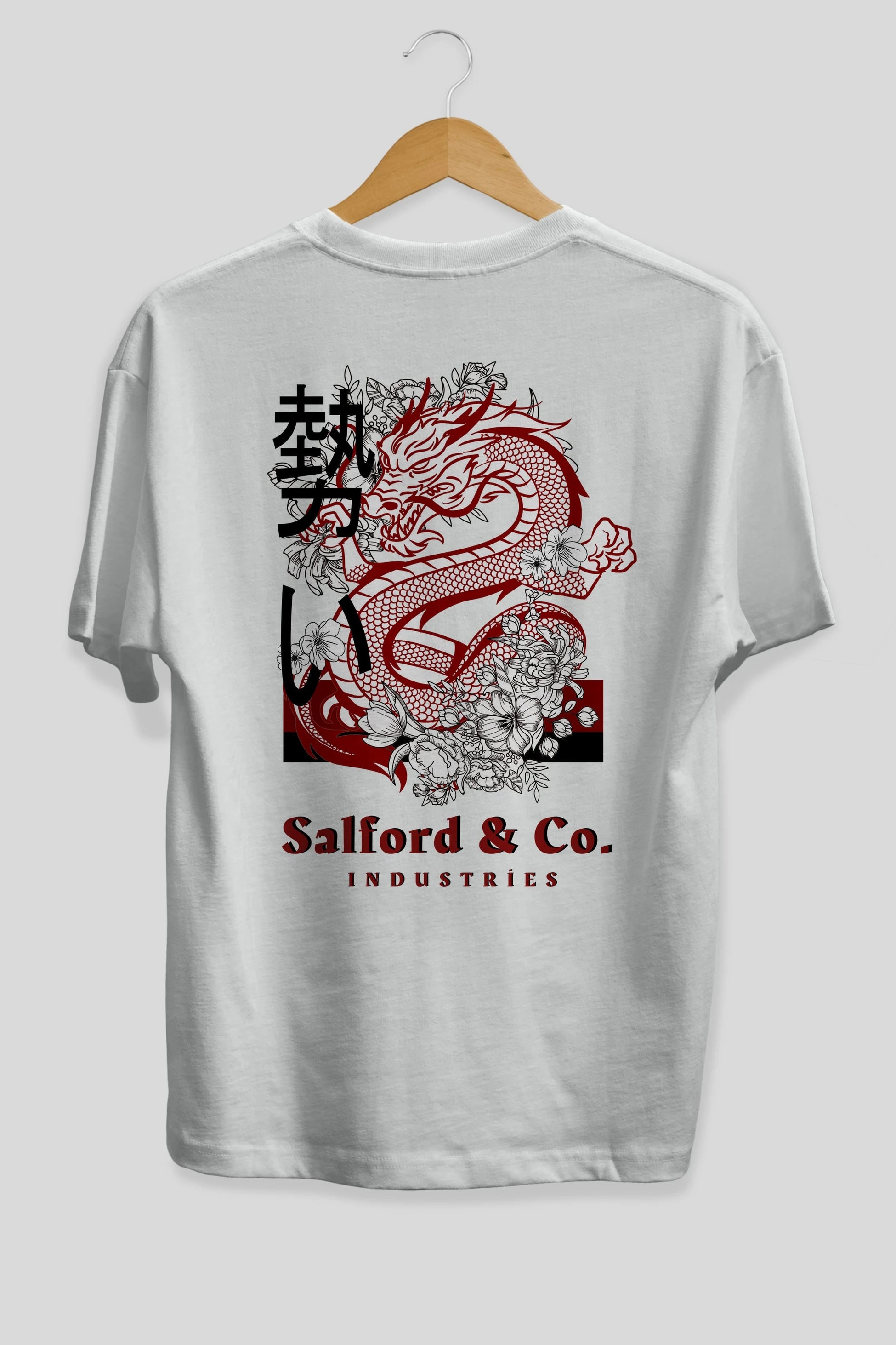 Dragon Arka Baskılı Oversize t-shirt Erkek Kadın Unisex