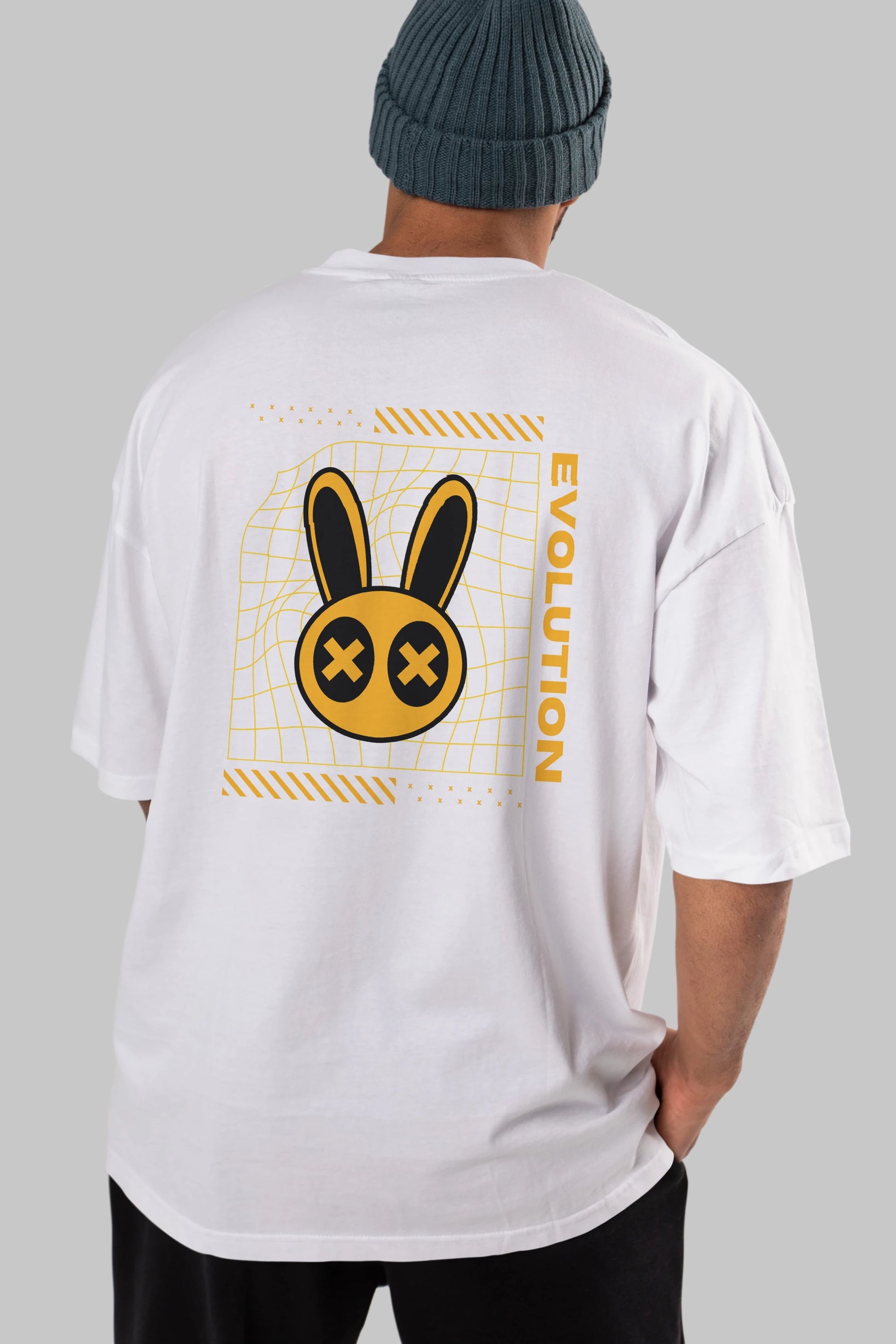 Evolution Yazılı Arka Baskılı Oversize t-shirt Erkek Kadın Unisex