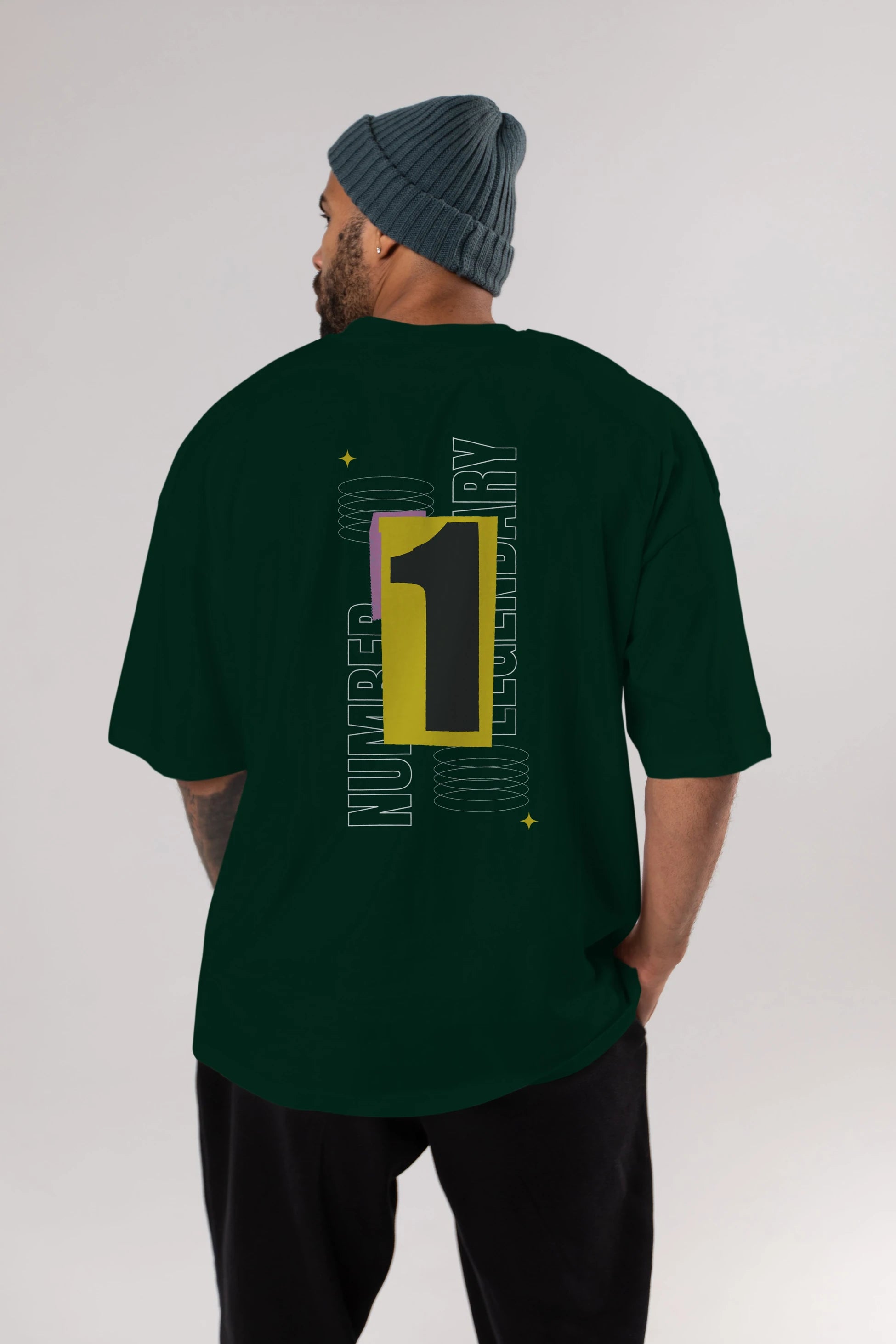 Number 1 Yazılı Arka Baskılı Oversize t-shirt Erkek Kadın Unisex