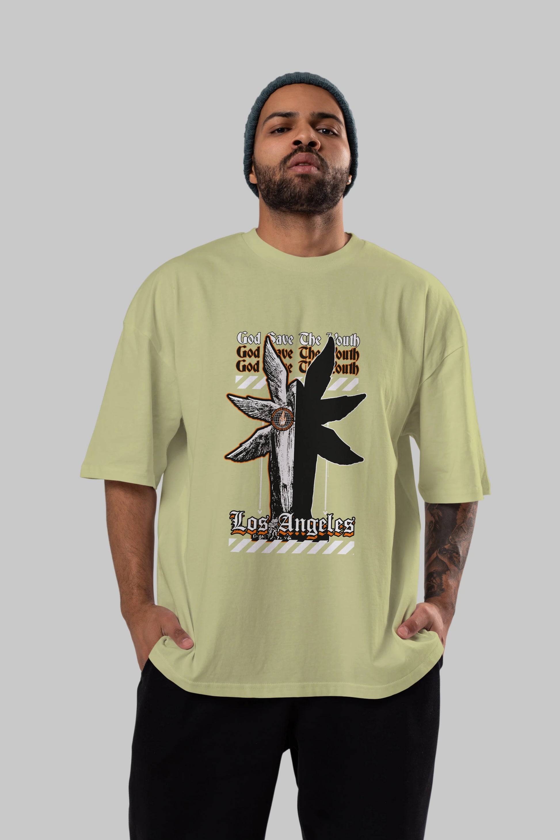 God Save The Youth Ön Baskılı Oversize t-shirt Erkek Kadın Unisex