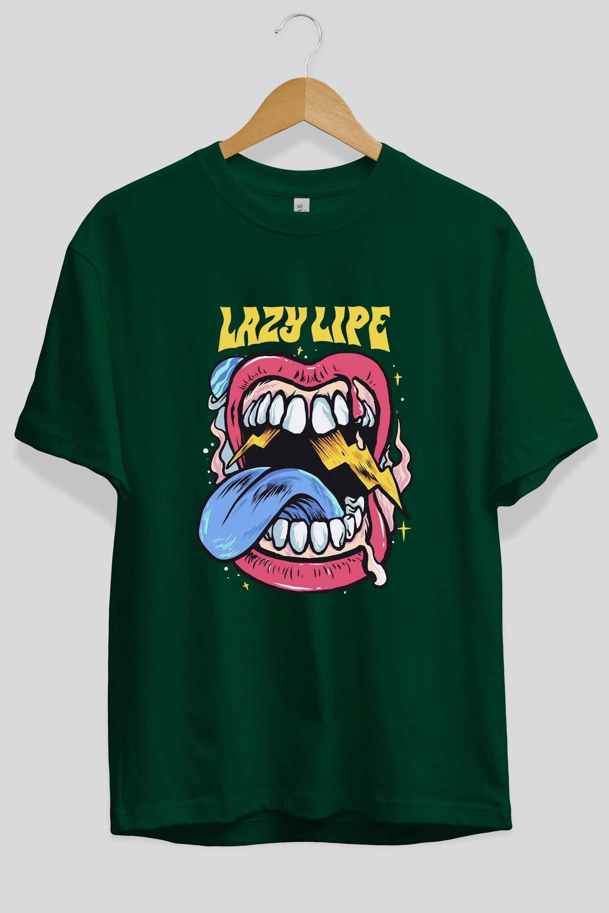 Lazy Lipe Ön Baskılı Oversize t-shirt Erkek Kadın Unisex