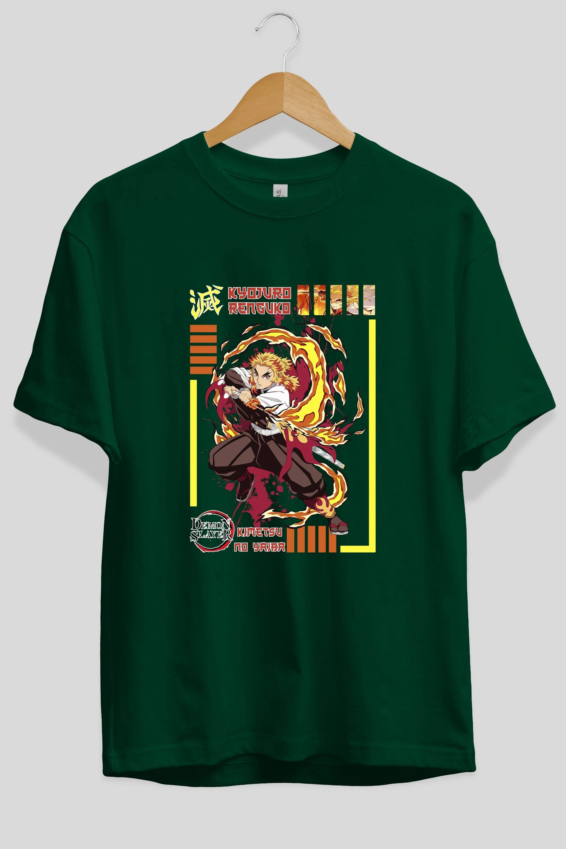 KYOJURO RENGOKU Anime Ön Baskılı Oversize t-shirt %100 pamuk Erkek Kadın Unisex