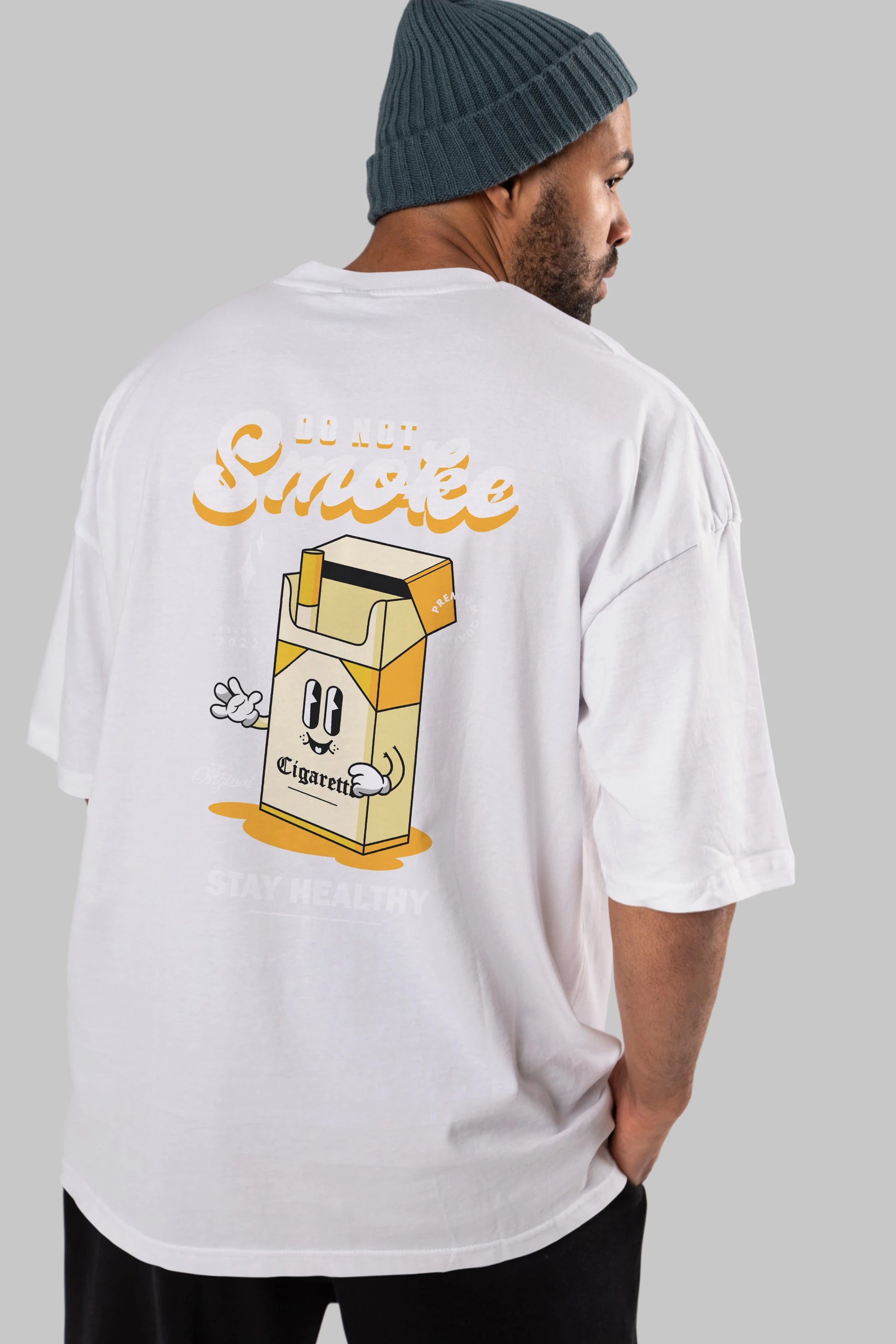 Do Not Smoke Arka Baskılı Oversize t-shirt Erkek Kadın Unisex