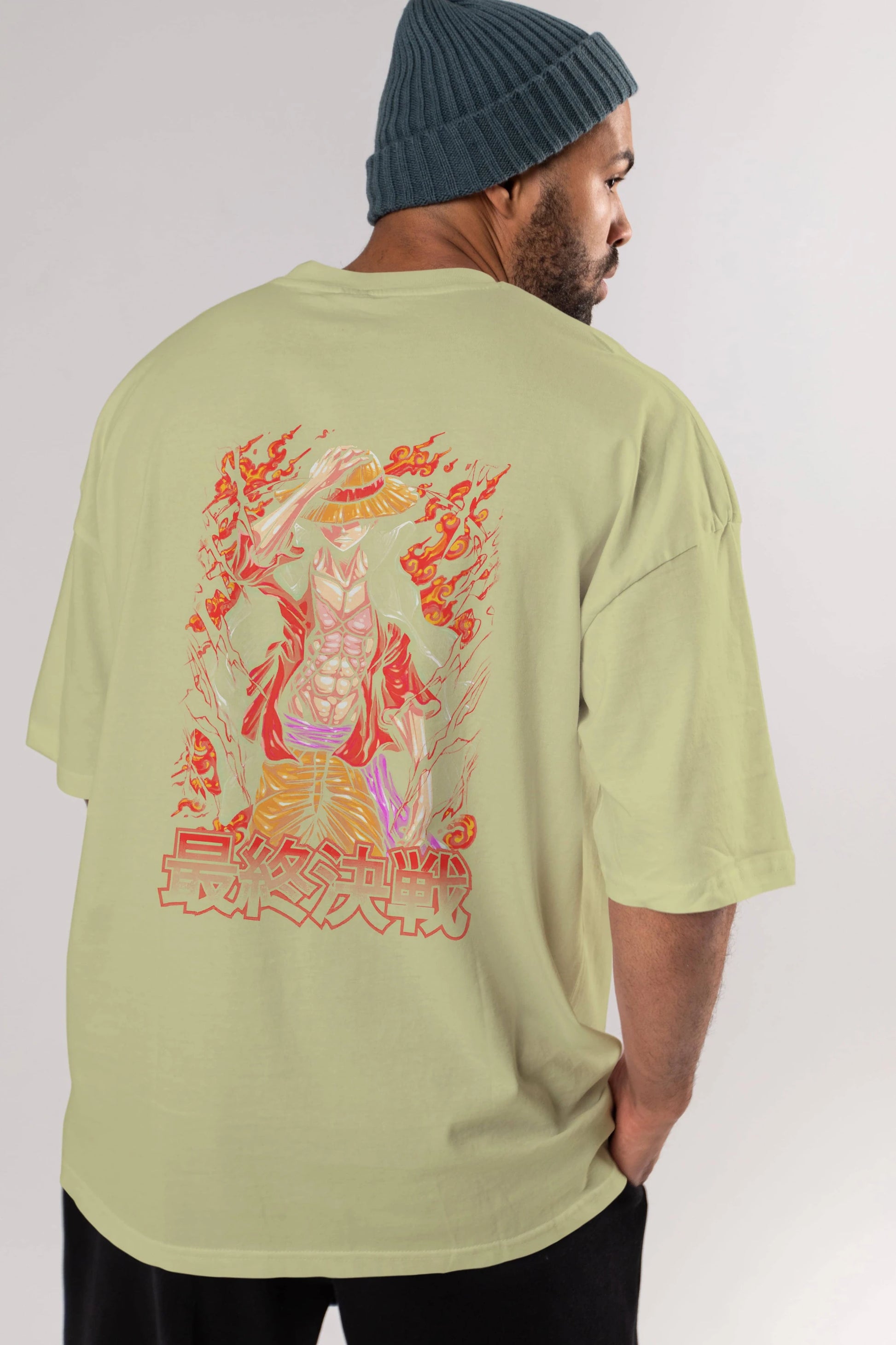 MONKEY D. LUFFY (3) Anime Arka Baskılı Oversize t-shirt Erkek Kadın Unisex
