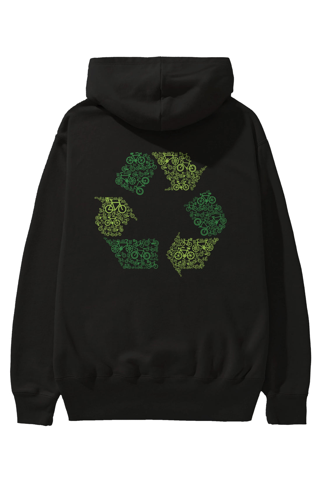 Recycling Arka Baskılı Hoodie Oversize Kapüşonlu Sweatshirt Erkek Kadın Unisex