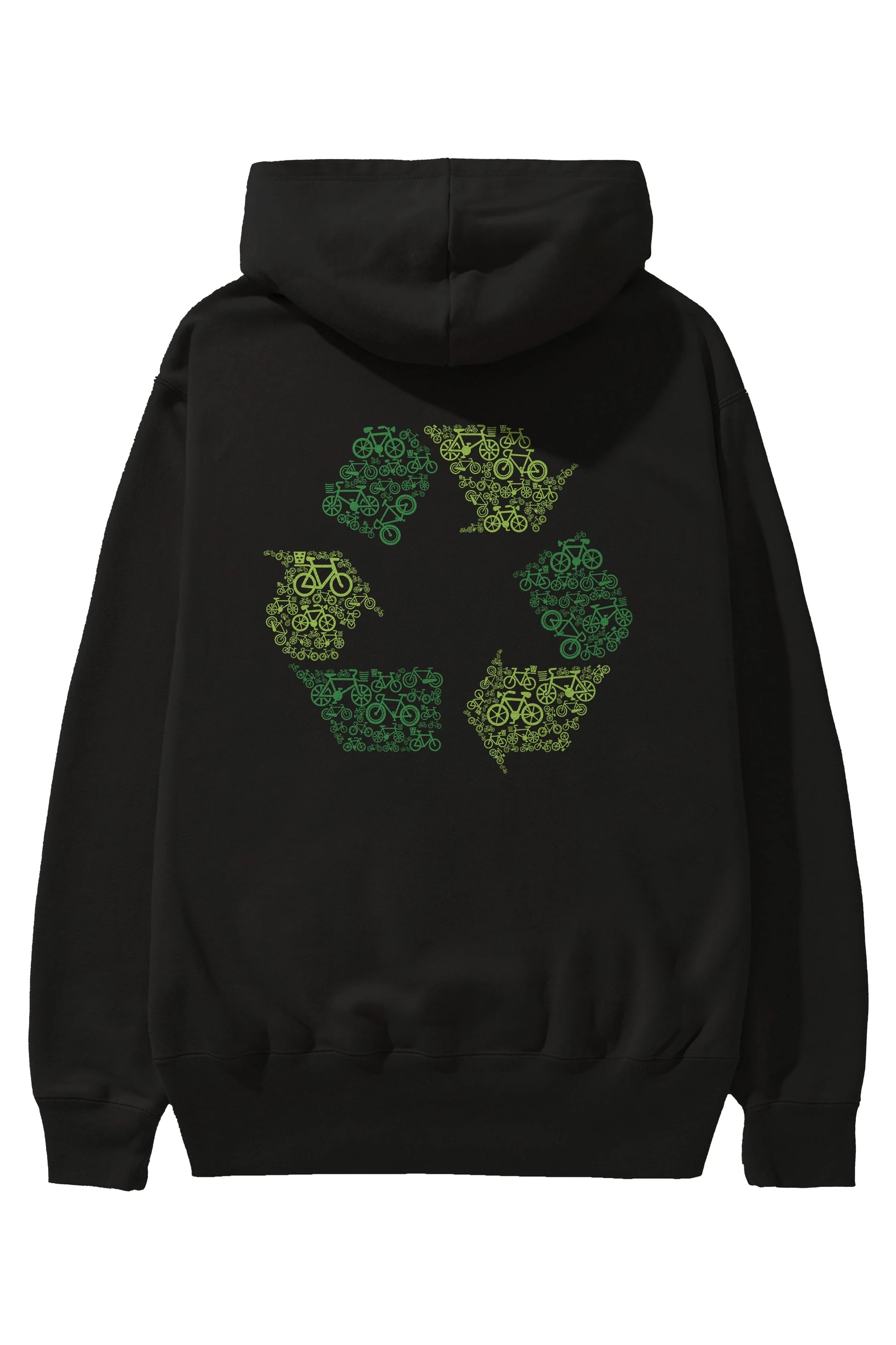 Recycling Arka Baskılı Hoodie Oversize Kapüşonlu Sweatshirt Erkek Kadın Unisex