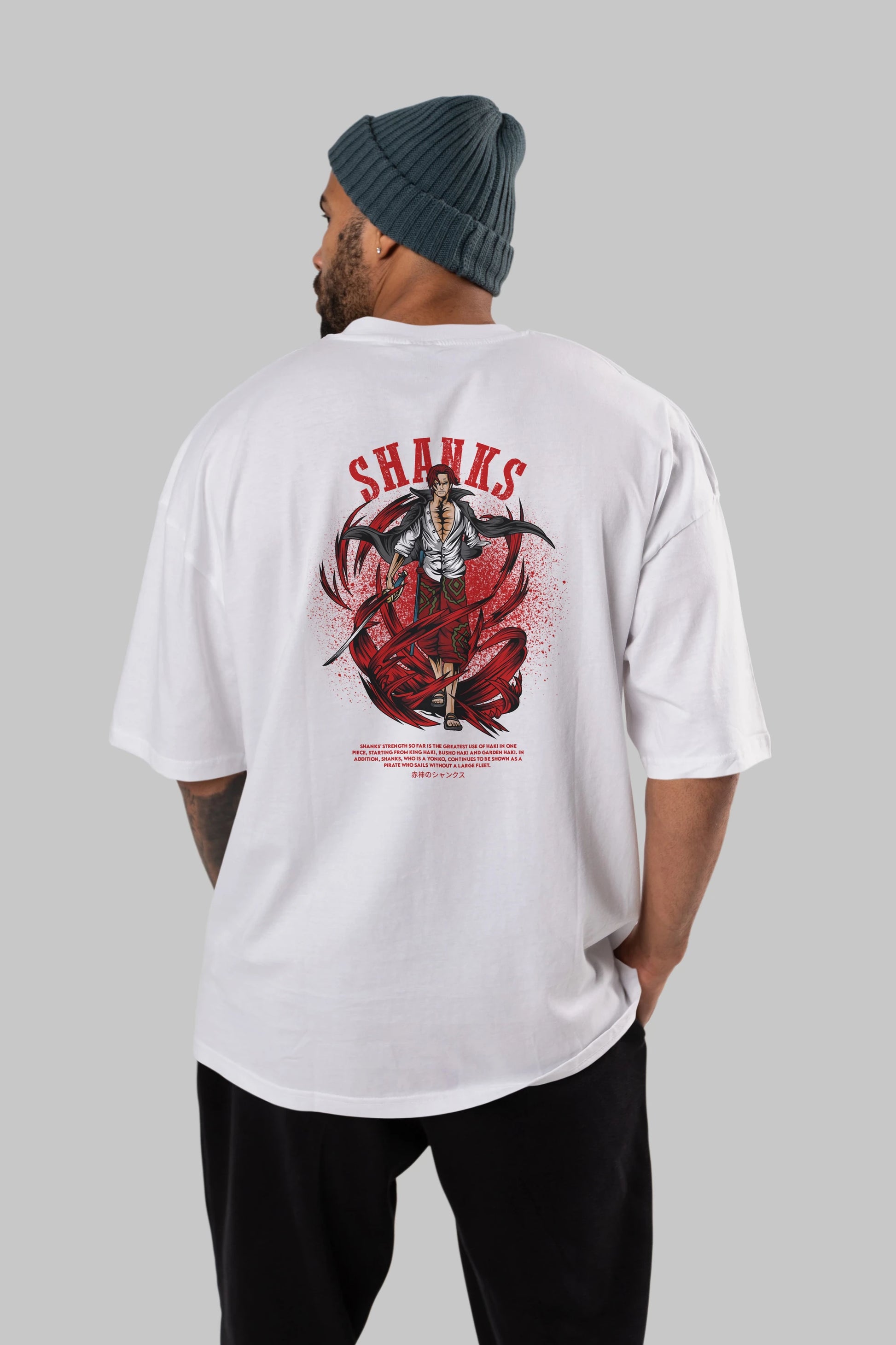 Shanks Anime Arka Baskılı Oversize t-shirt Erkek Kadın Unisex