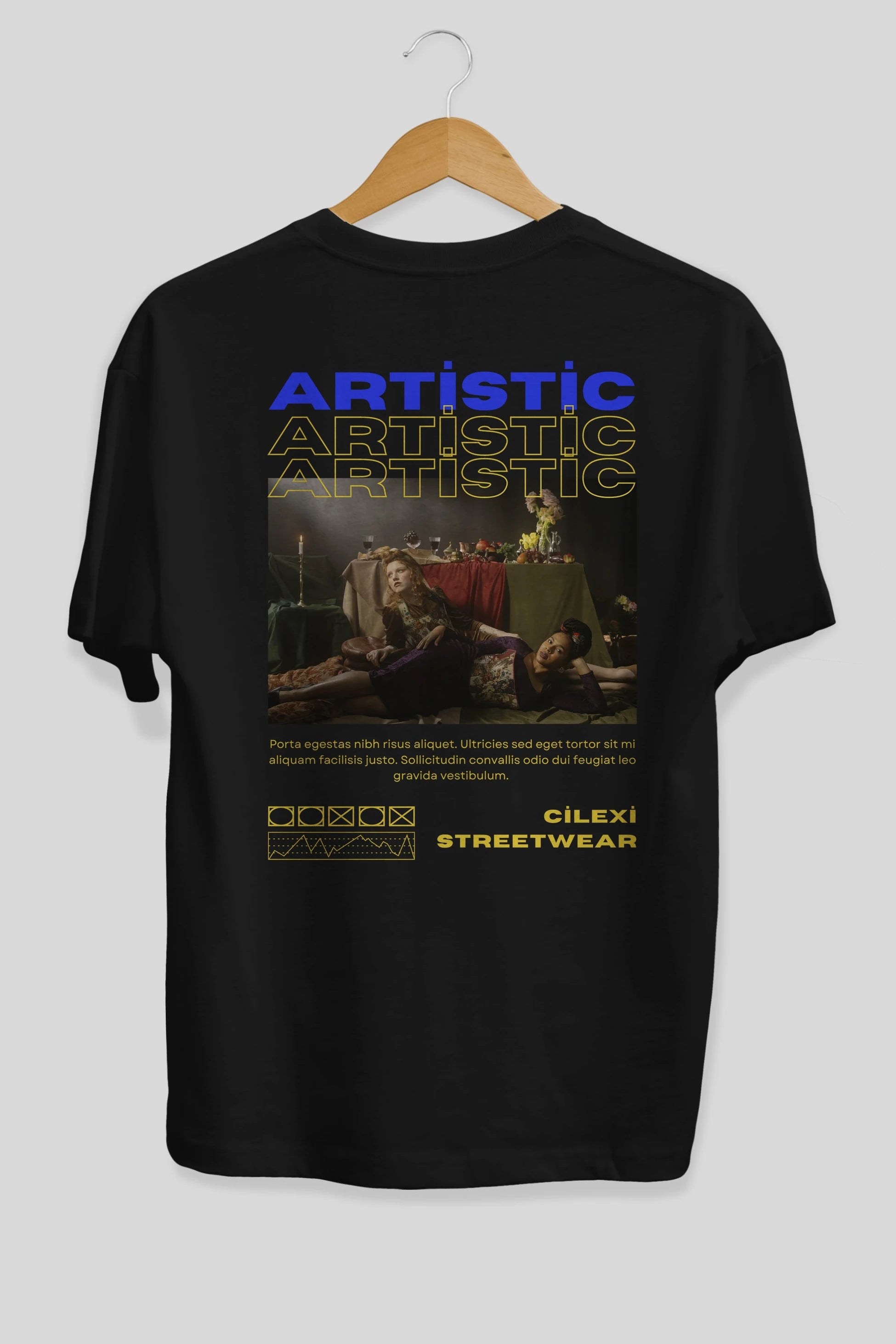 Artistic Yazılı Streetwear Arka Baskılı Oversize t-shirt Erkek Kadın Unisex