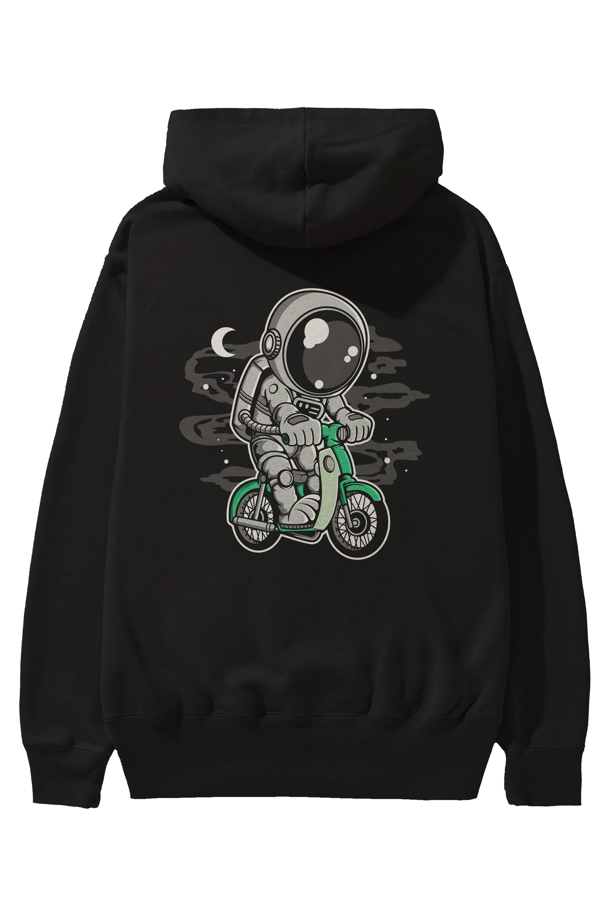Astronaut Classic Motorbike Arka Baskılı Hoodie Oversize Kapüşonlu Sweatshirt Erkek Kadın Unisex