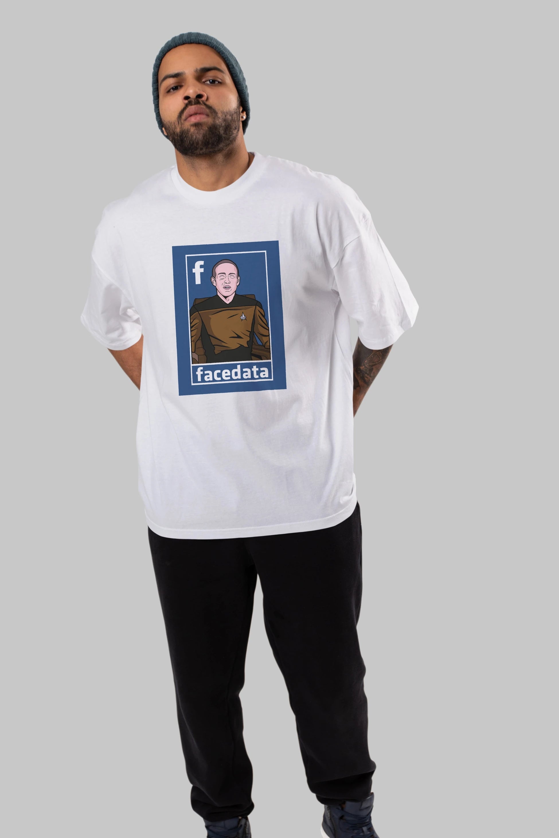 Zukerberg Data Ön Baskılı Oversize t-shirt Erkek Kadın Unisex %100 Pamuk tişort