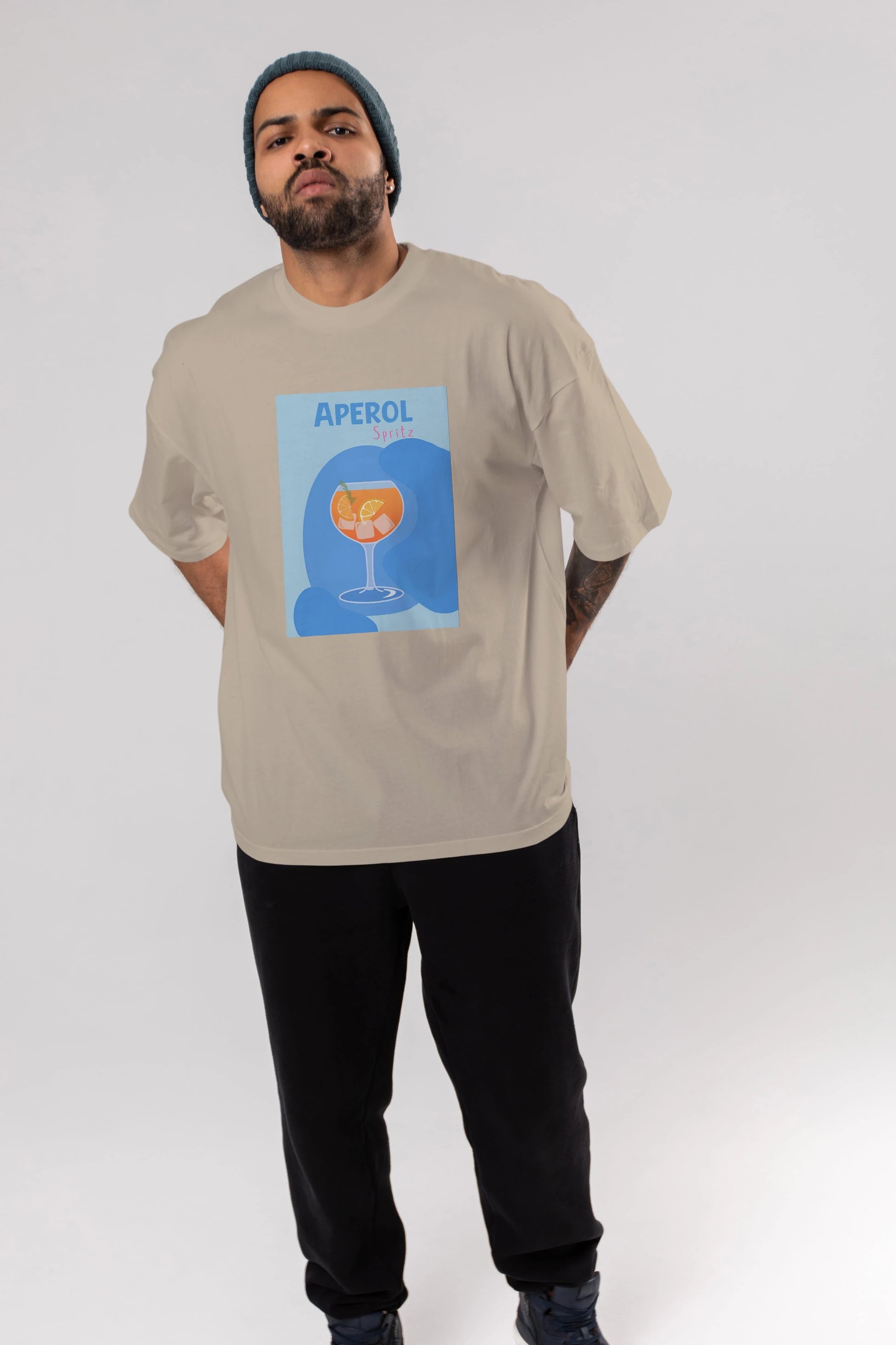 Aperol Spritz 10 Ön Baskılı Oversize t-shirt Erkek Kadın Unisex %100 Pamuk Bisiklet Yaka tişort