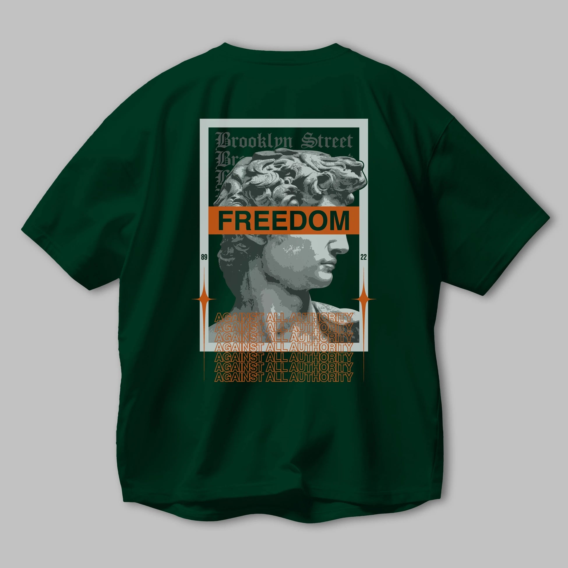 Brooklyn Street Arka Baskılı Oversize t-shirt Erkek Kadın Unisex
