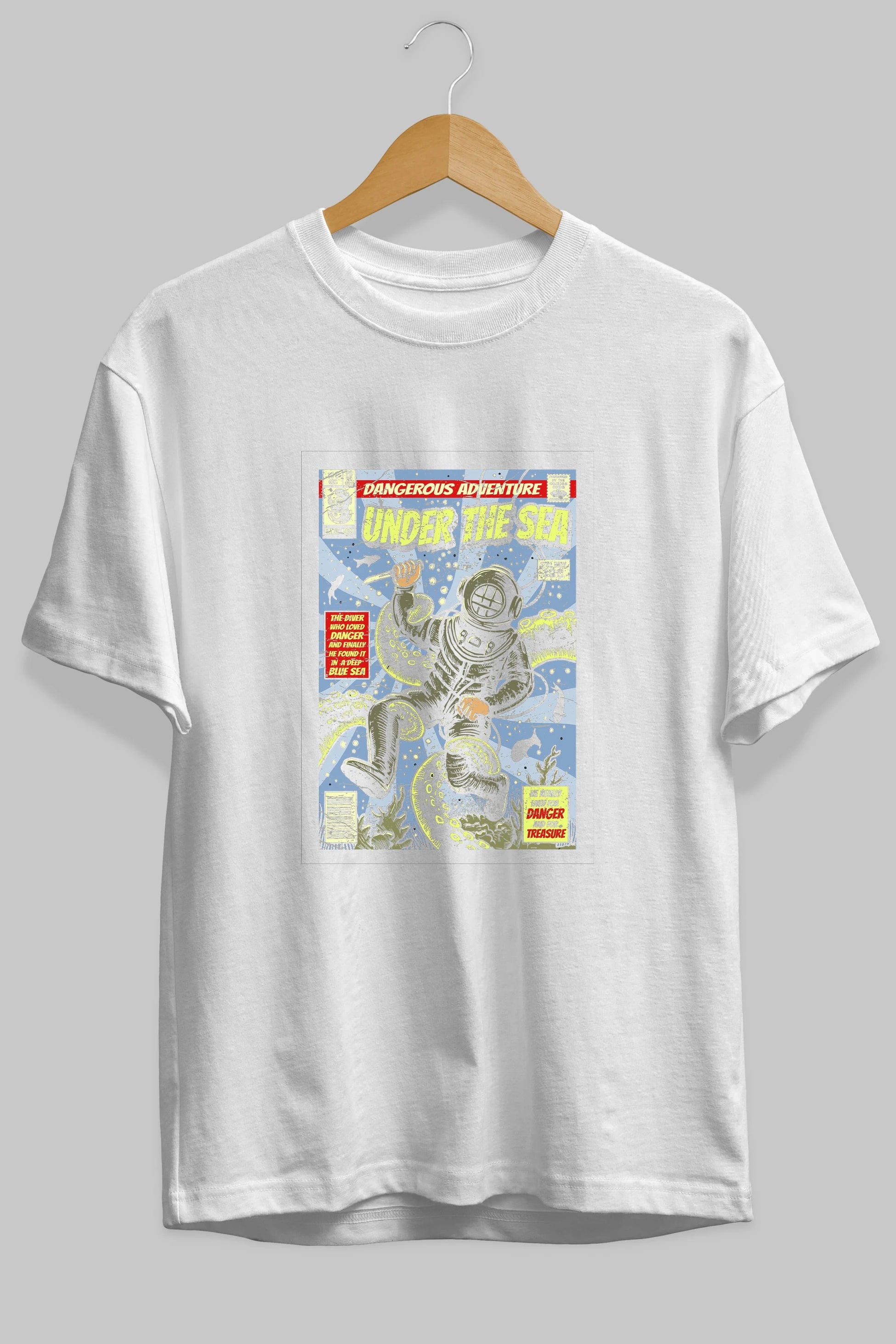 Under The Sea Ön Baskılı Oversize t-shirt Erkek Kadın Unisex %100 Pamuk tişort