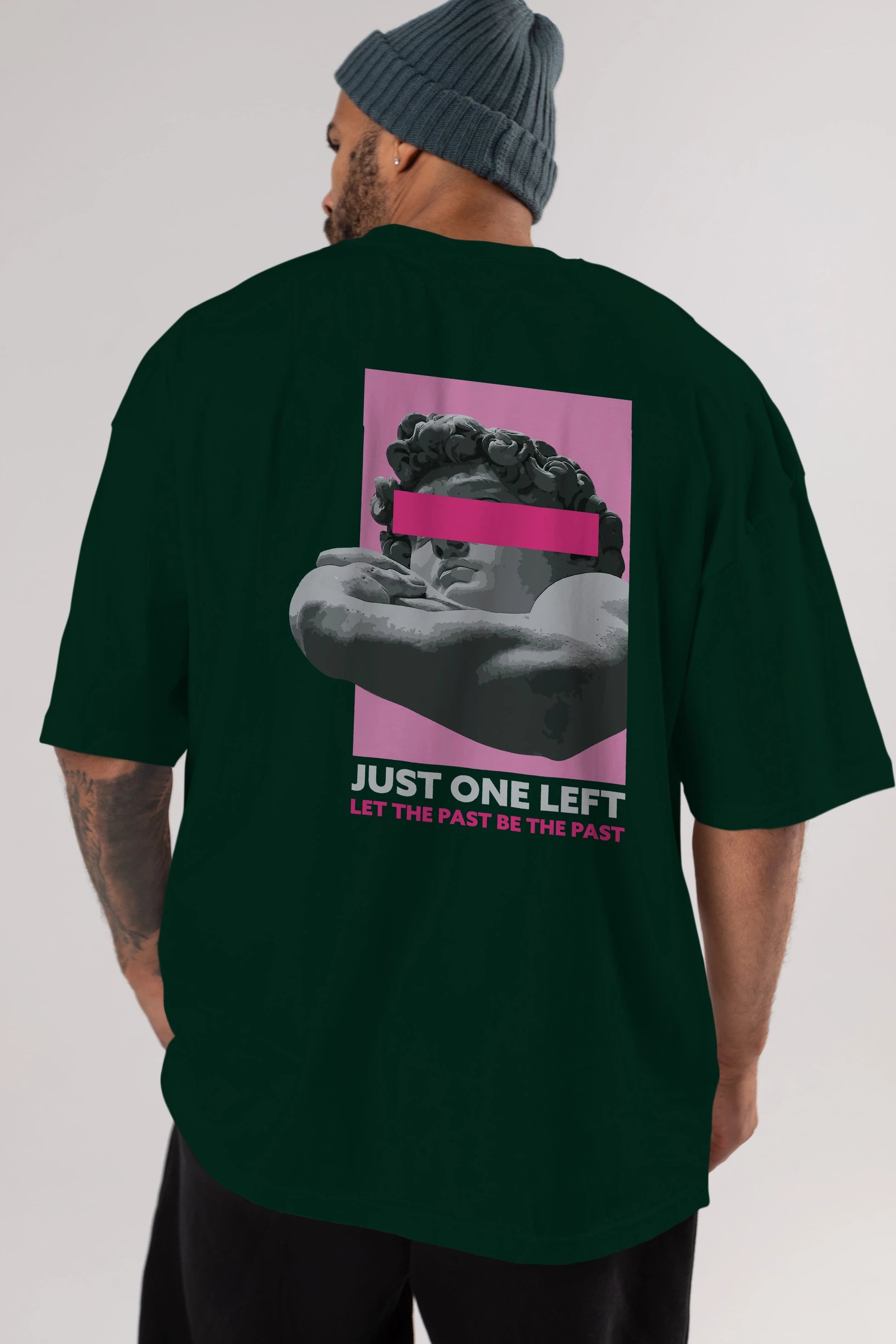 Just One Left Arka Baskılı Oversize t-shirt Erkek Kadın Unisex
