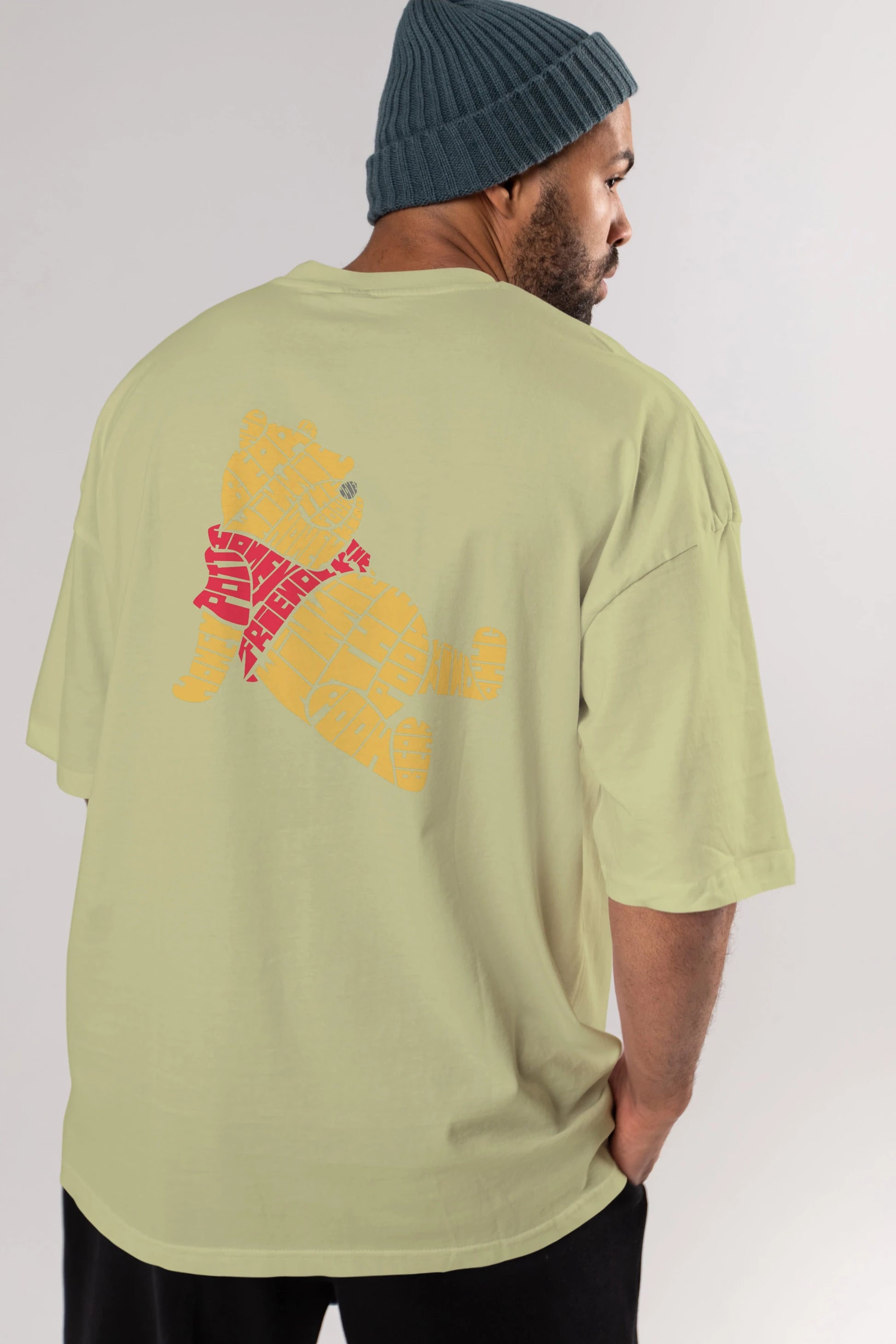 Winnie The Pooh Arka Baskılı Oversize t-shirt %100 pamuk Erkek Kadın Unisex