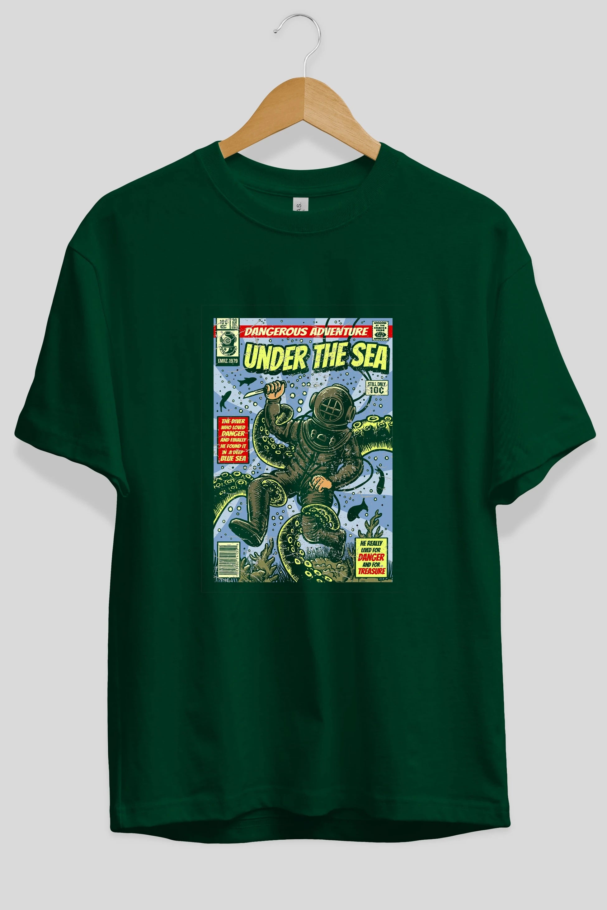 Under The Sea Ön Baskılı Oversize t-shirt Erkek Kadın Unisex %100 Pamuk tişort