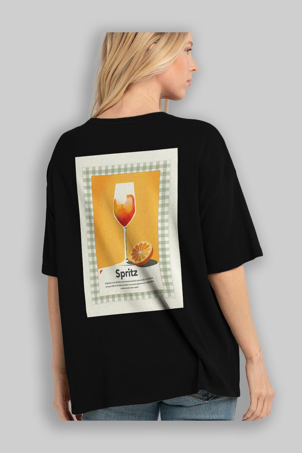 Aperol Spritz 5 Arka Baskılı Oversize t-shirt Erkek Kadın Unisex %100 Pamuk Bisiklet Yaka tişort