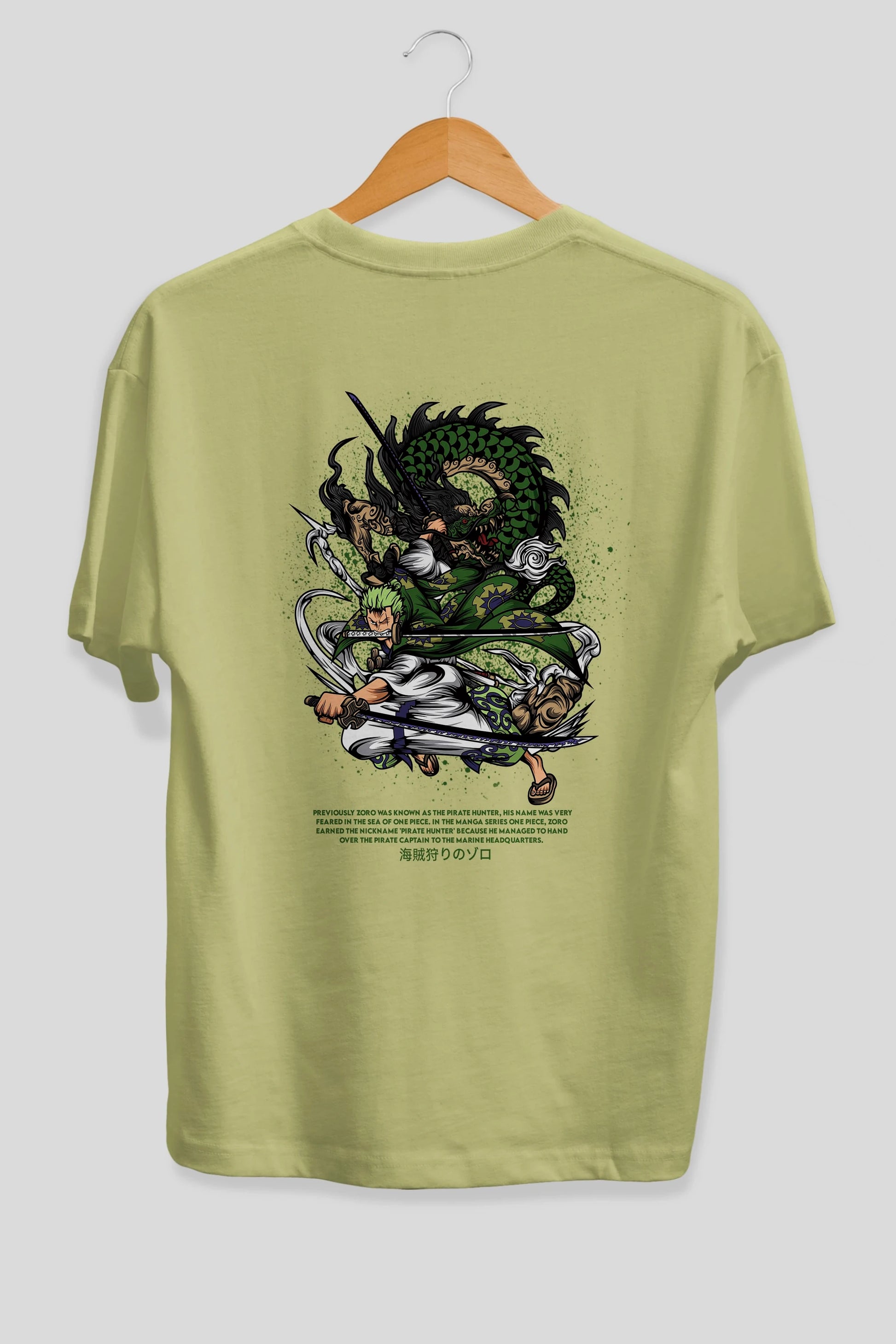 Zoro Anime Arka Baskılı Oversize t-shirt Erkek Kadın Unisex