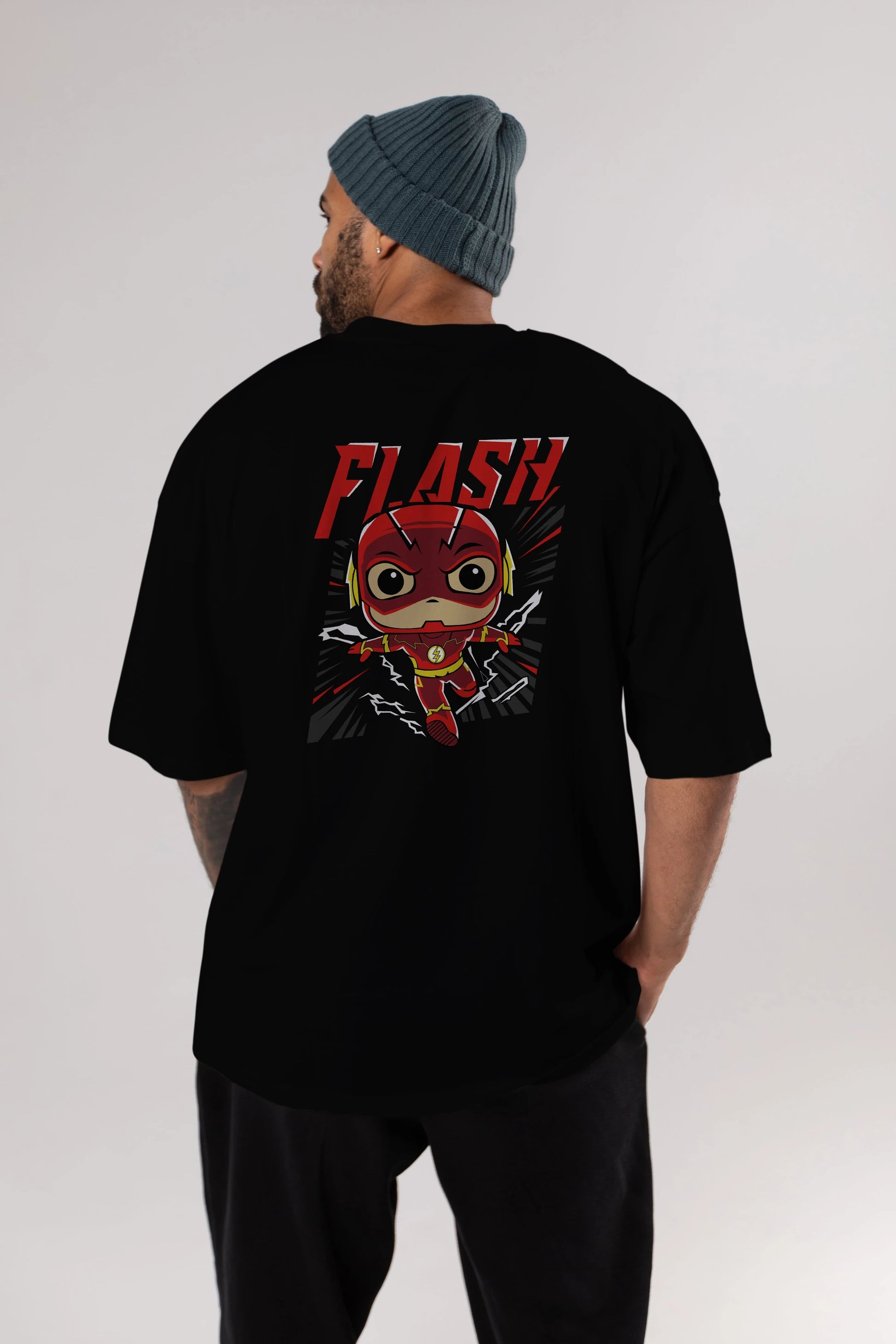 Flash Avengers (4) Arka Baskılı Oversize t-shirt Erkek Kadın Unisex %100 Pamuk Bisiklet Yaka tişort
