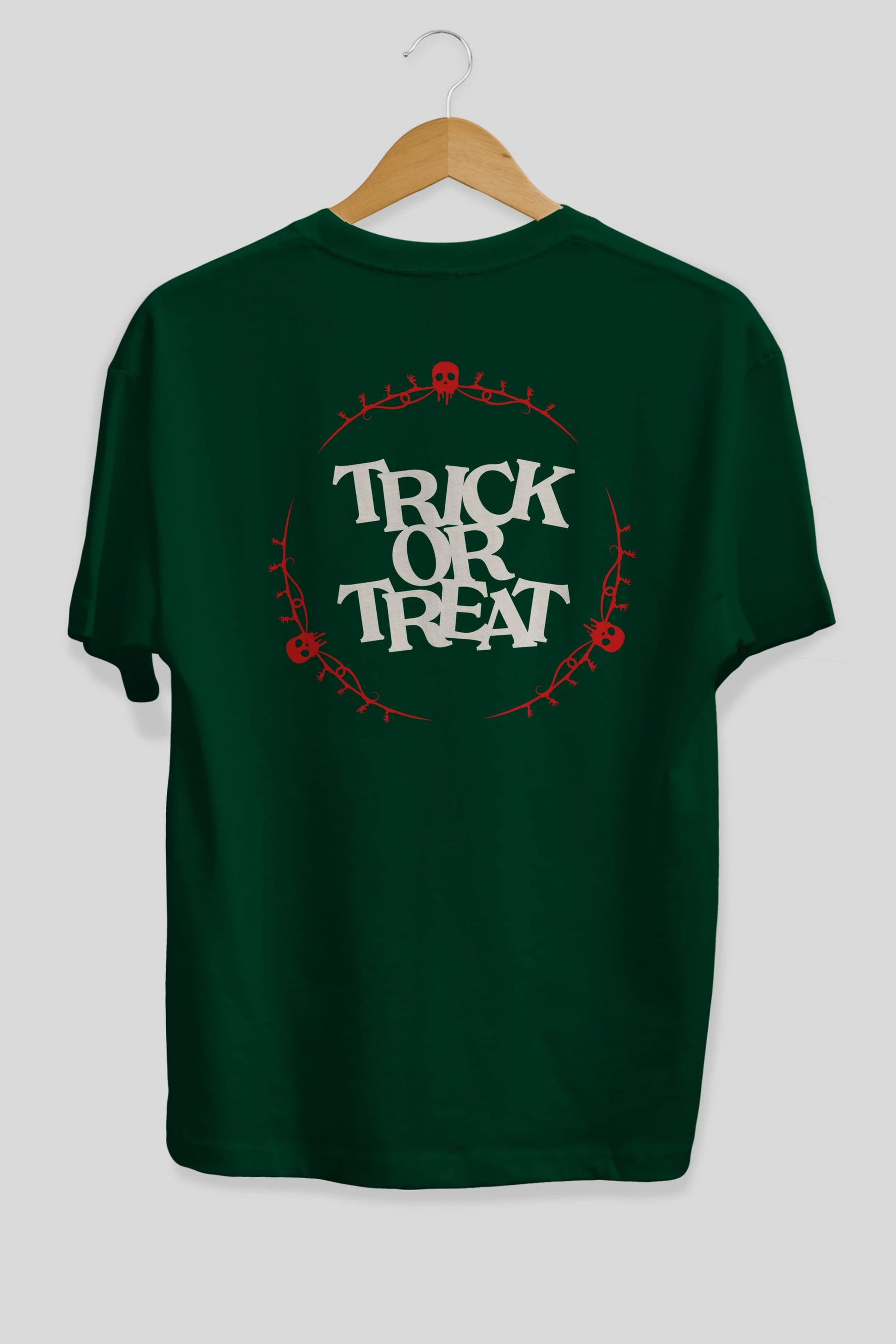 Trick or Treat Yazılı Arka Baskılı Oversize t-shirt Erkek Kadın Unisex