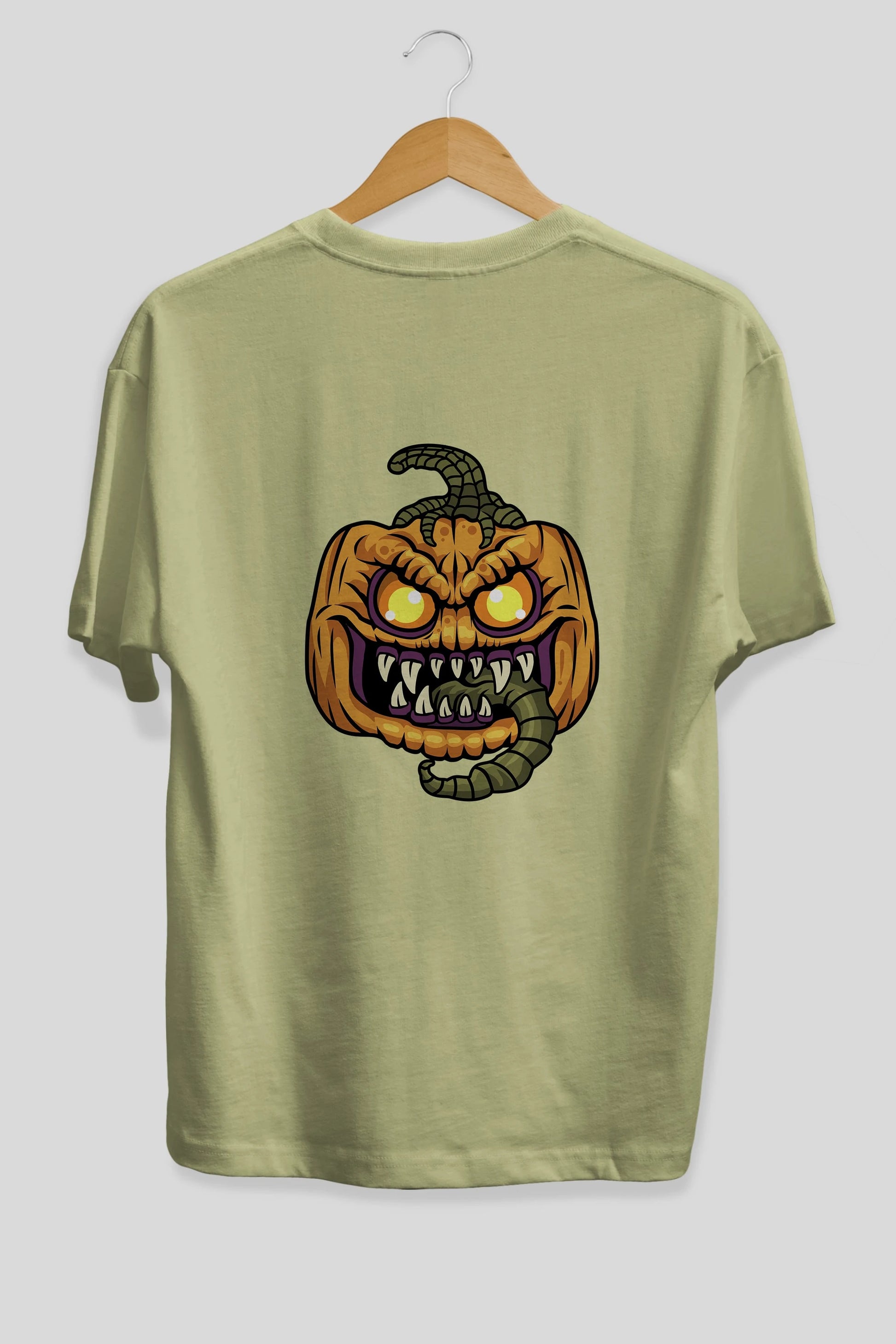 Halloween Arka Baskılı Oversize t-shirt Erkek Kadın Unisex %100 Pamuk tişort