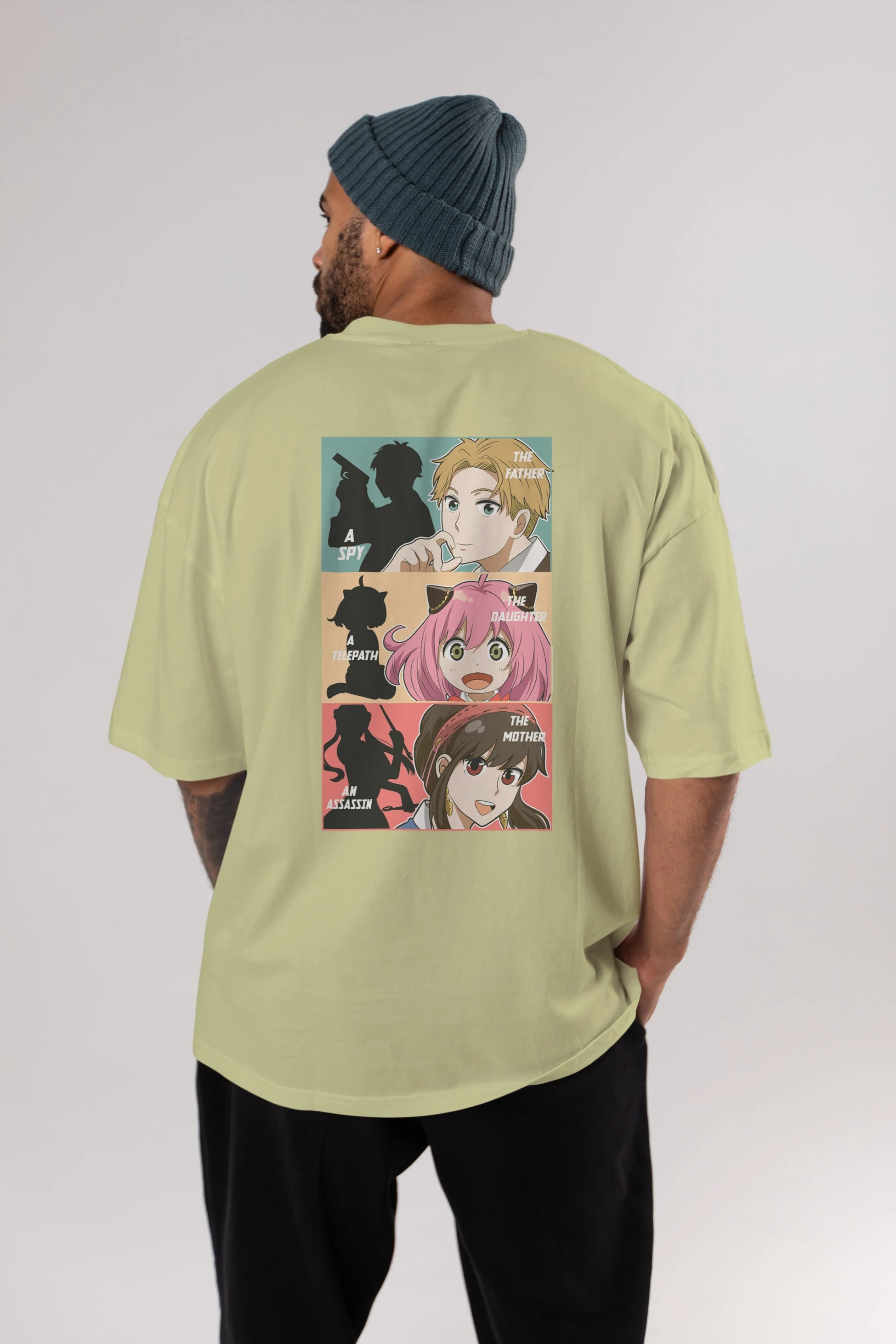 SPY X FAMILY Anime Arka Baskılı Oversize t-shirt Erkek Kadın Unisex
