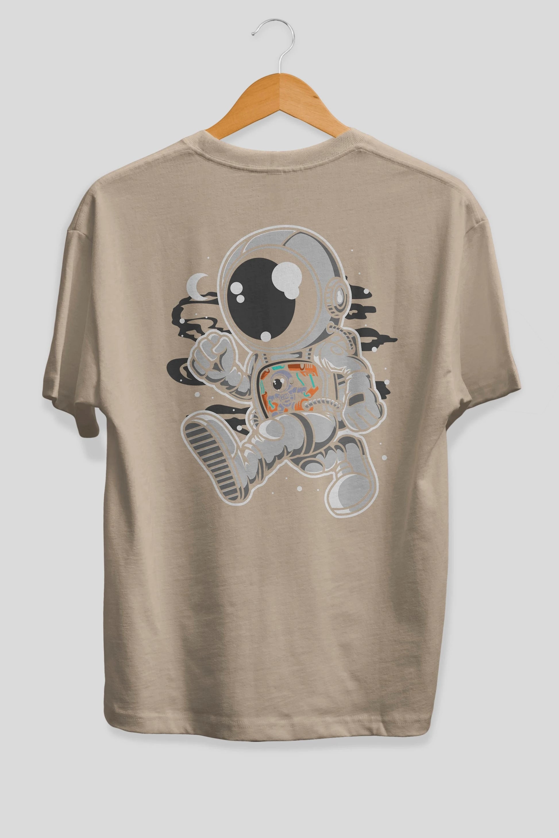 Astronaut Robotic Machine Arka Baskılı Oversize t-shirt Erkek Kadın Unisex