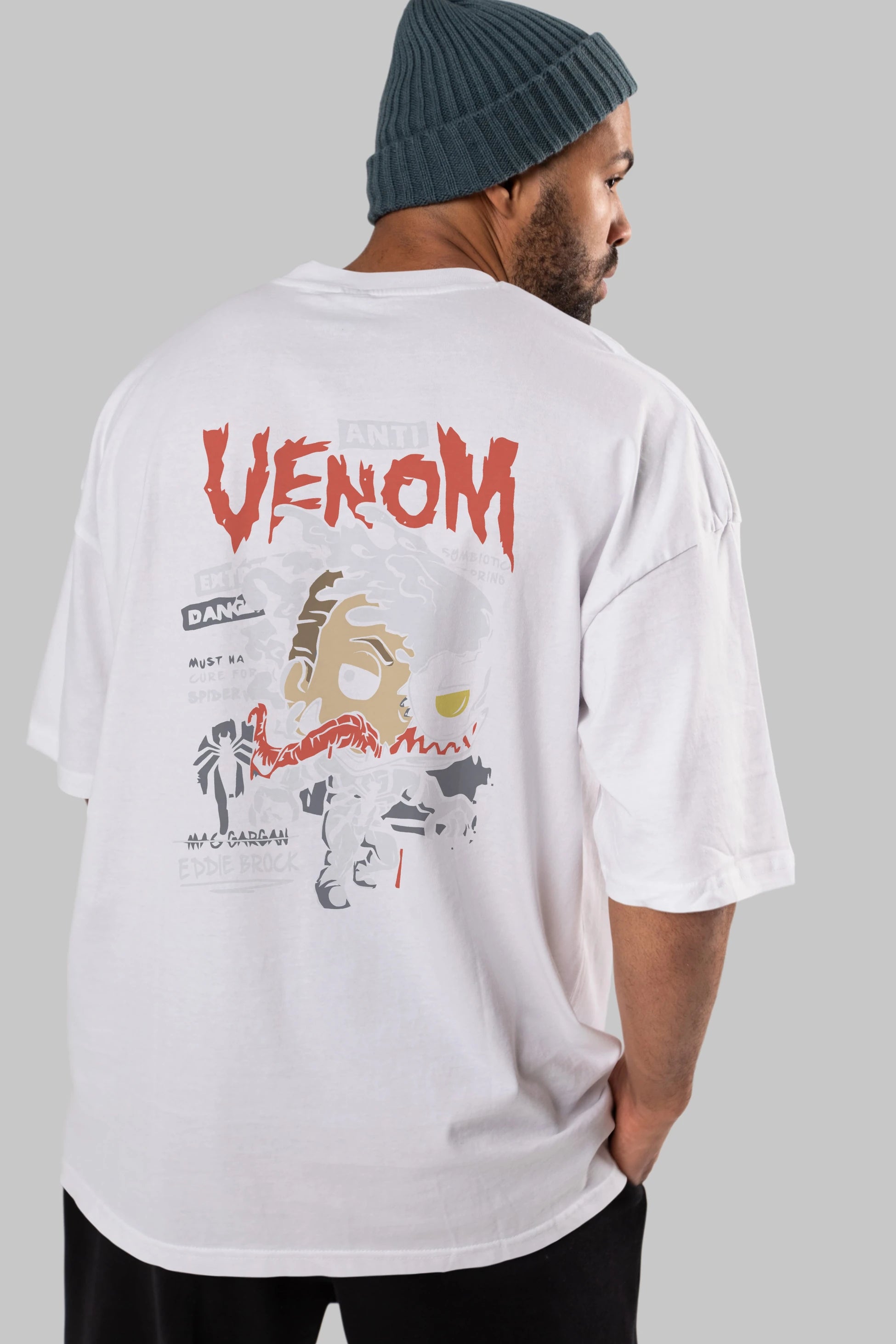 Venom (9) Arka Baskılı Oversize t-shirt Erkek Kadın Unisex %100 Pamuk Bisiklet Yaka tişort