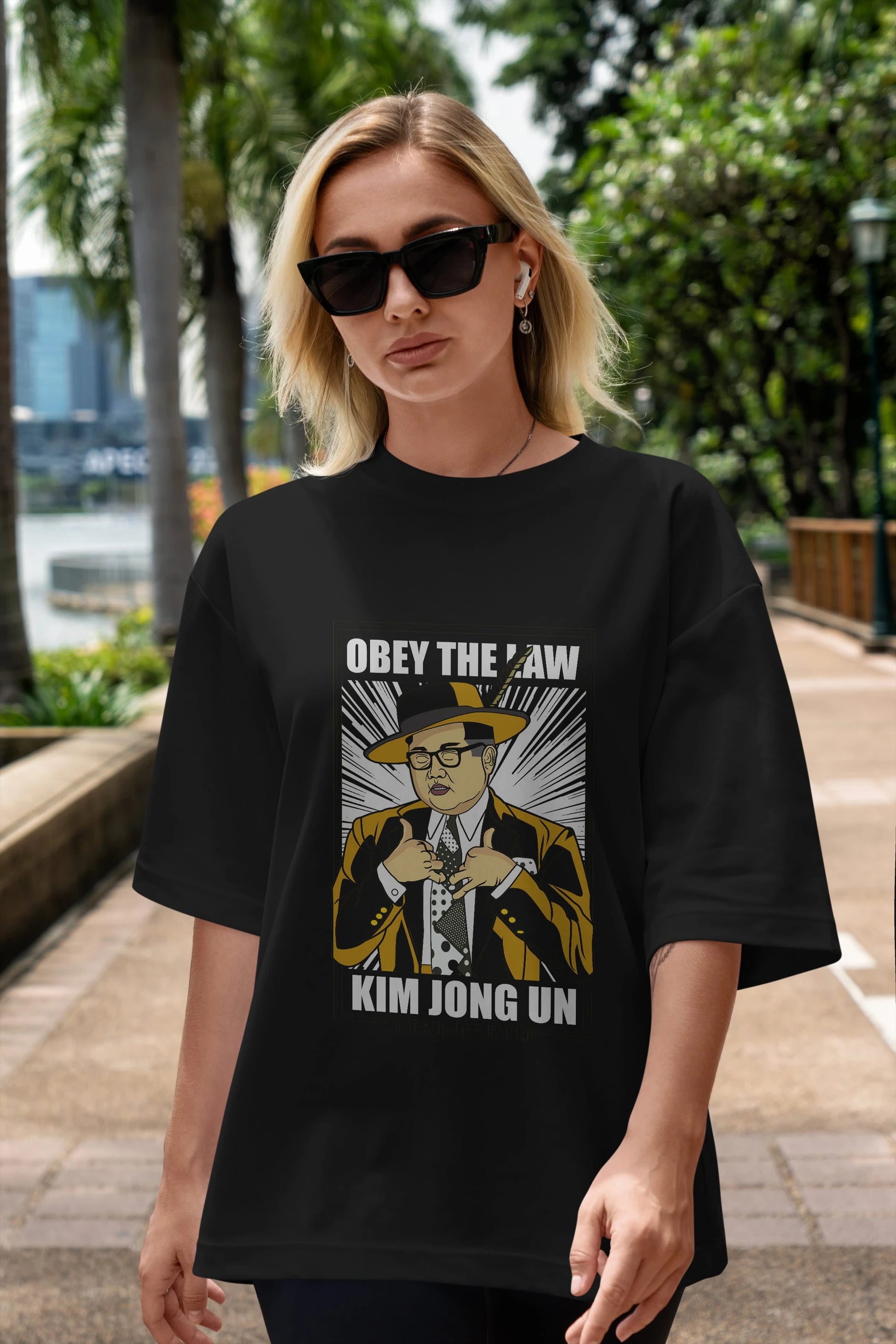 The Mask Jong Un Ön Baskılı Oversize t-shirt Erkek Kadın Unisex %100 Pamuk tişort