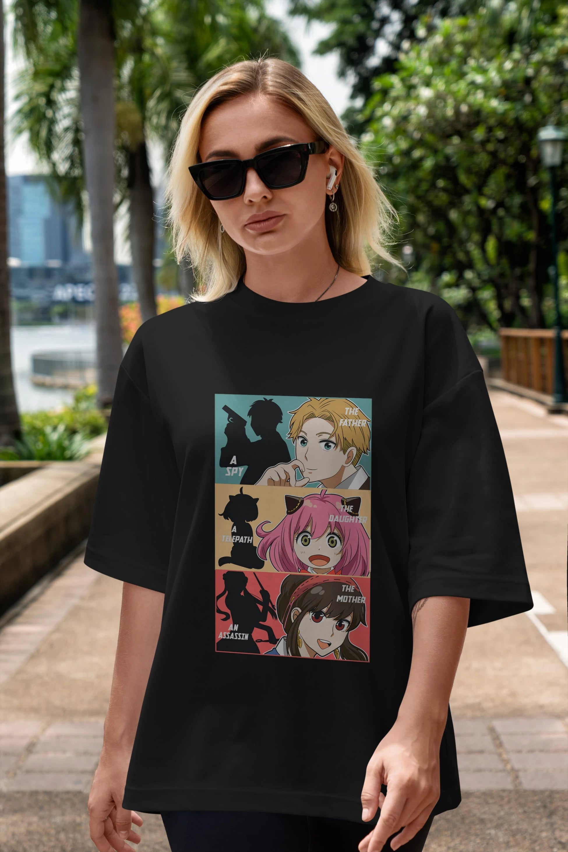 SPY X FAMILY Anime Ön Baskılı Oversize t-shirt %100 pamuk Erkek Kadın Unisex