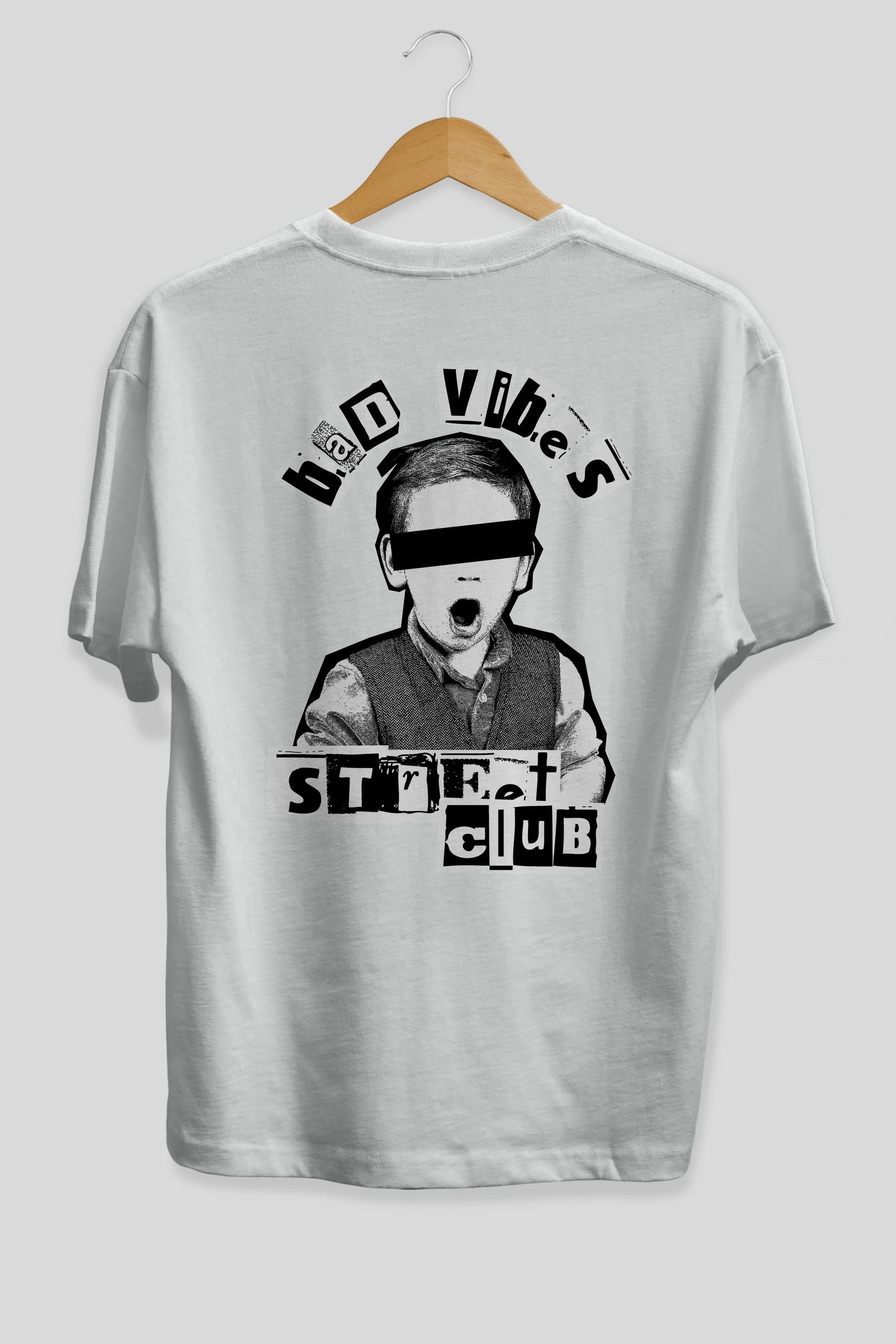 Bad Vibes Street Club Arka Baskılı Oversize t-shirt Erkek Kadın Unisex